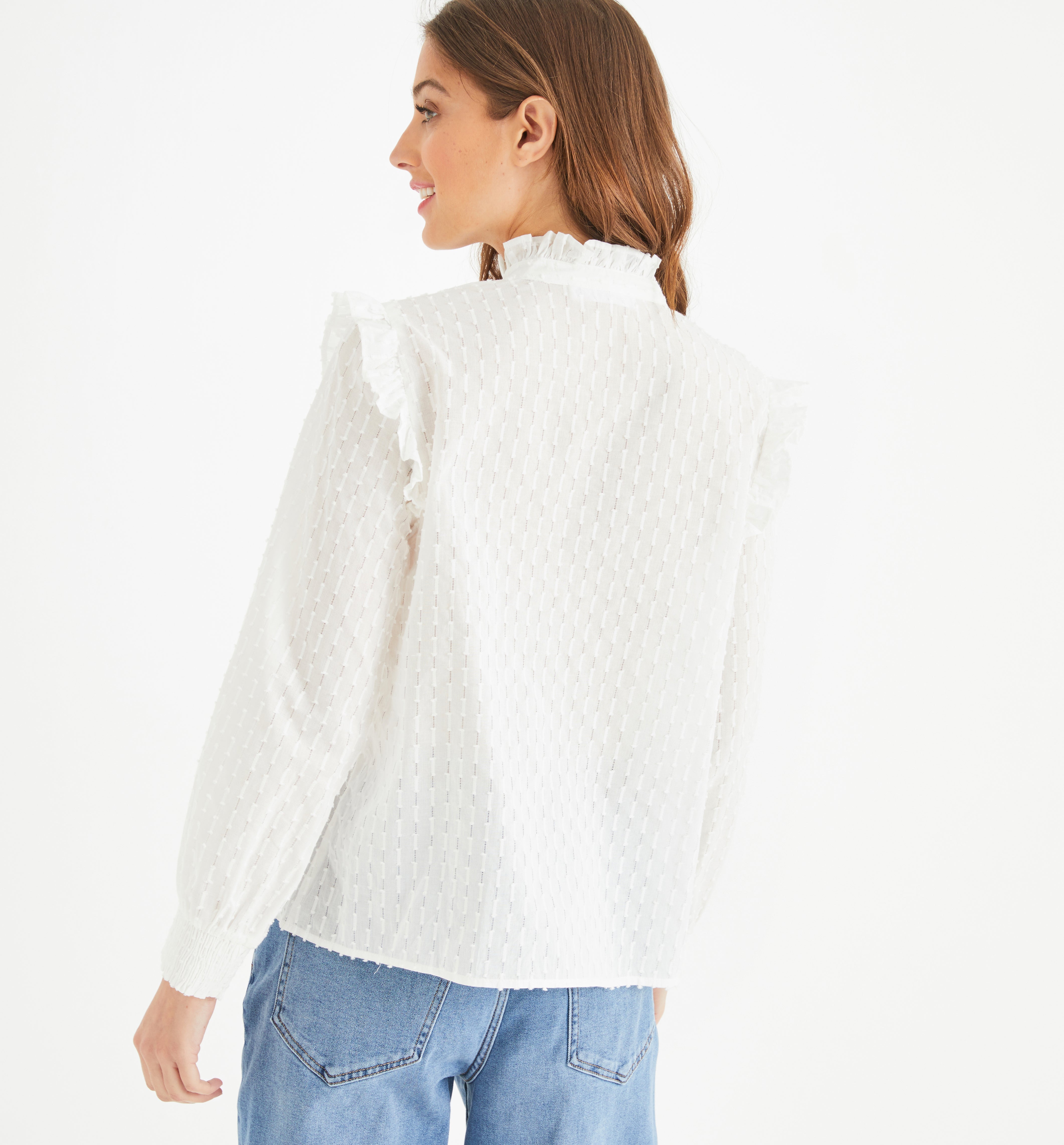 Frilly shirt - Ecru