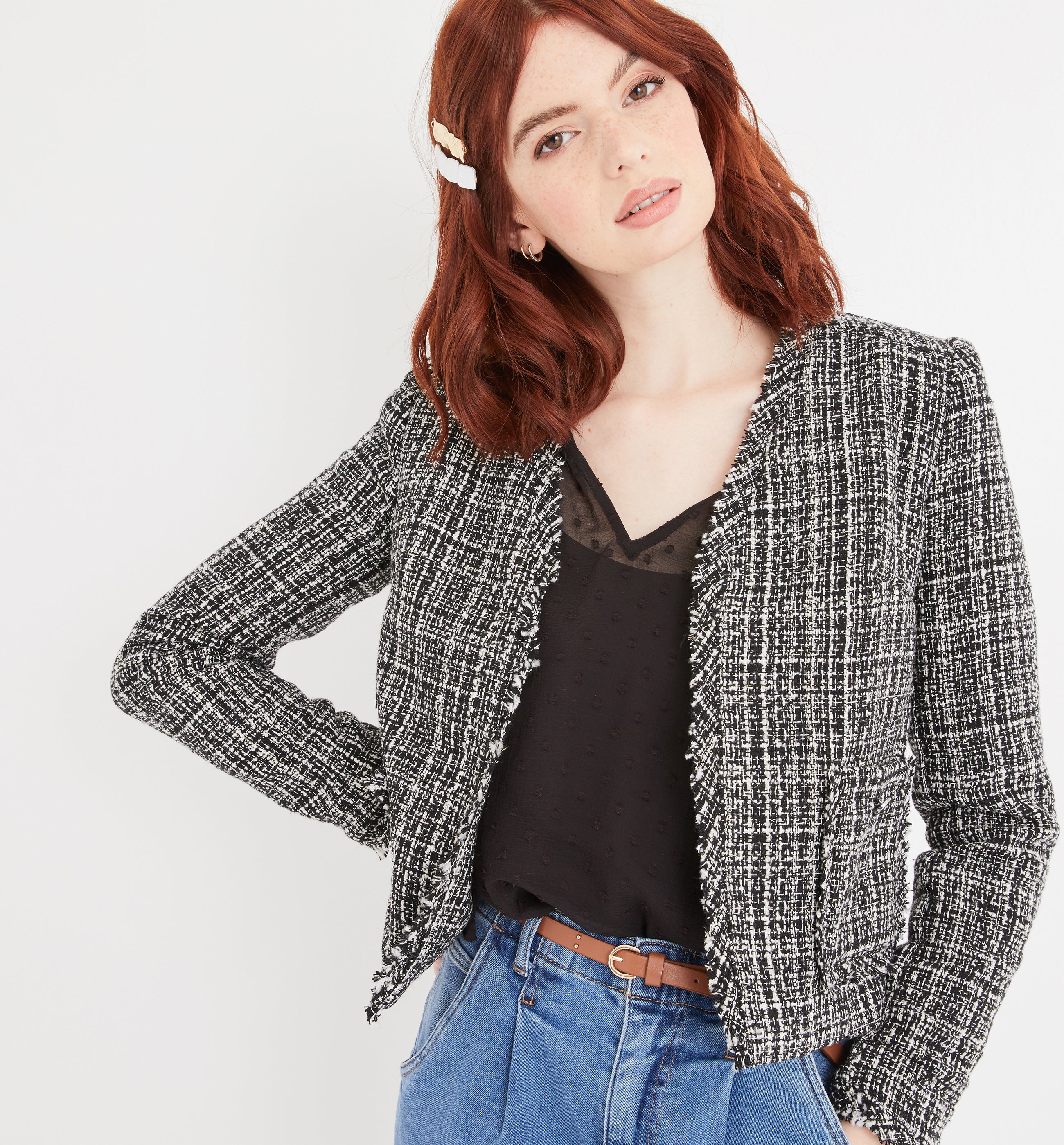 Giacca di tweed - Nero a quadri