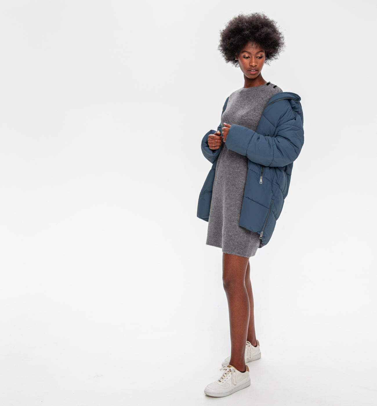 robe pull grise promod