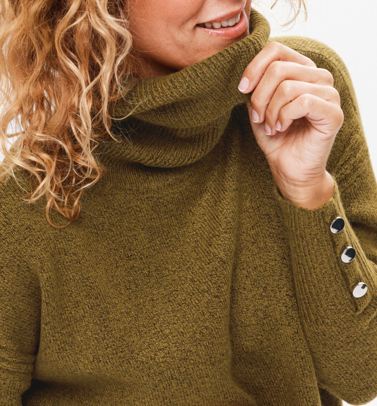olive green cowl neck sweater