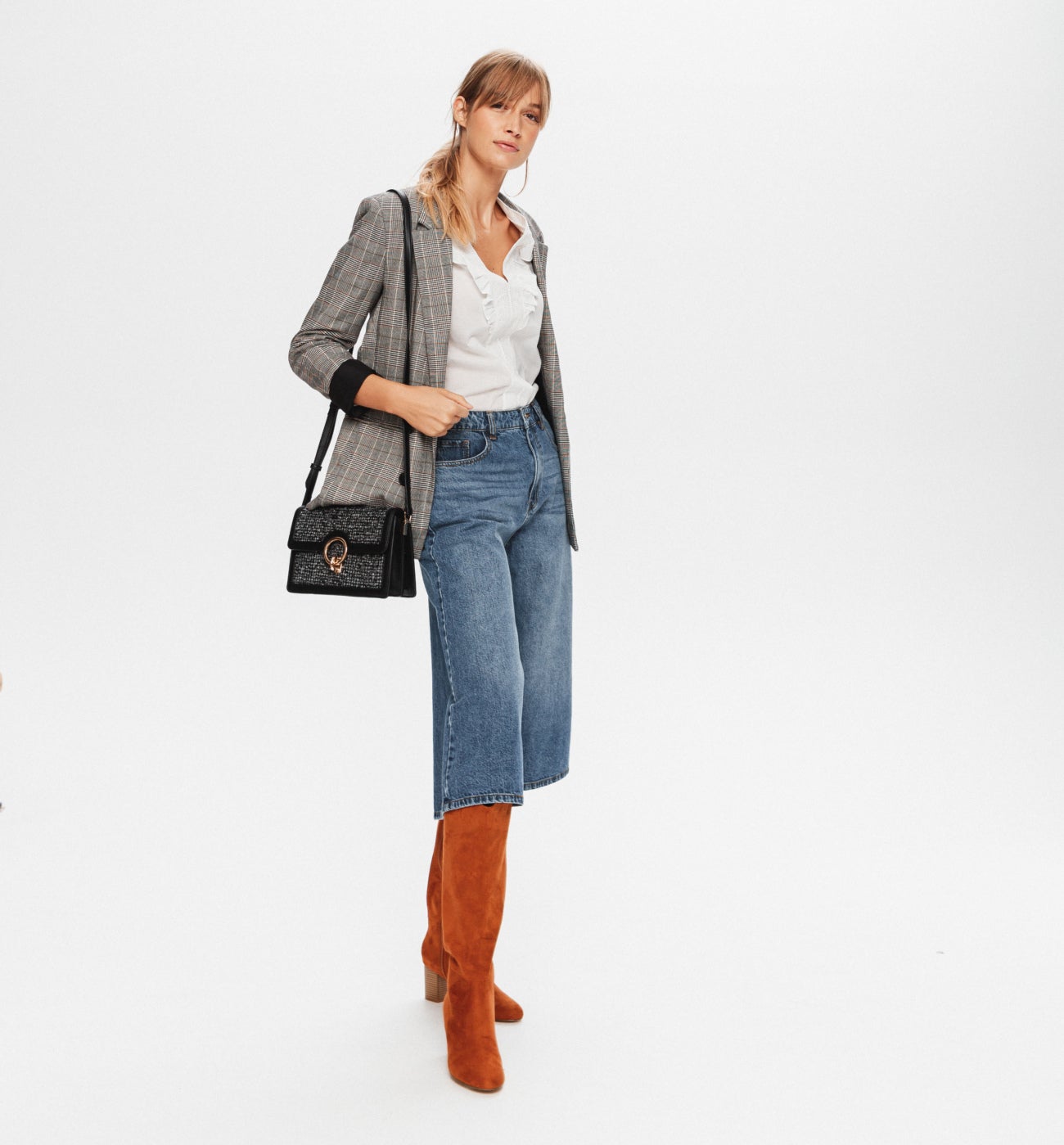 Gonna-pantaloni in jeans - Jeans grezzo