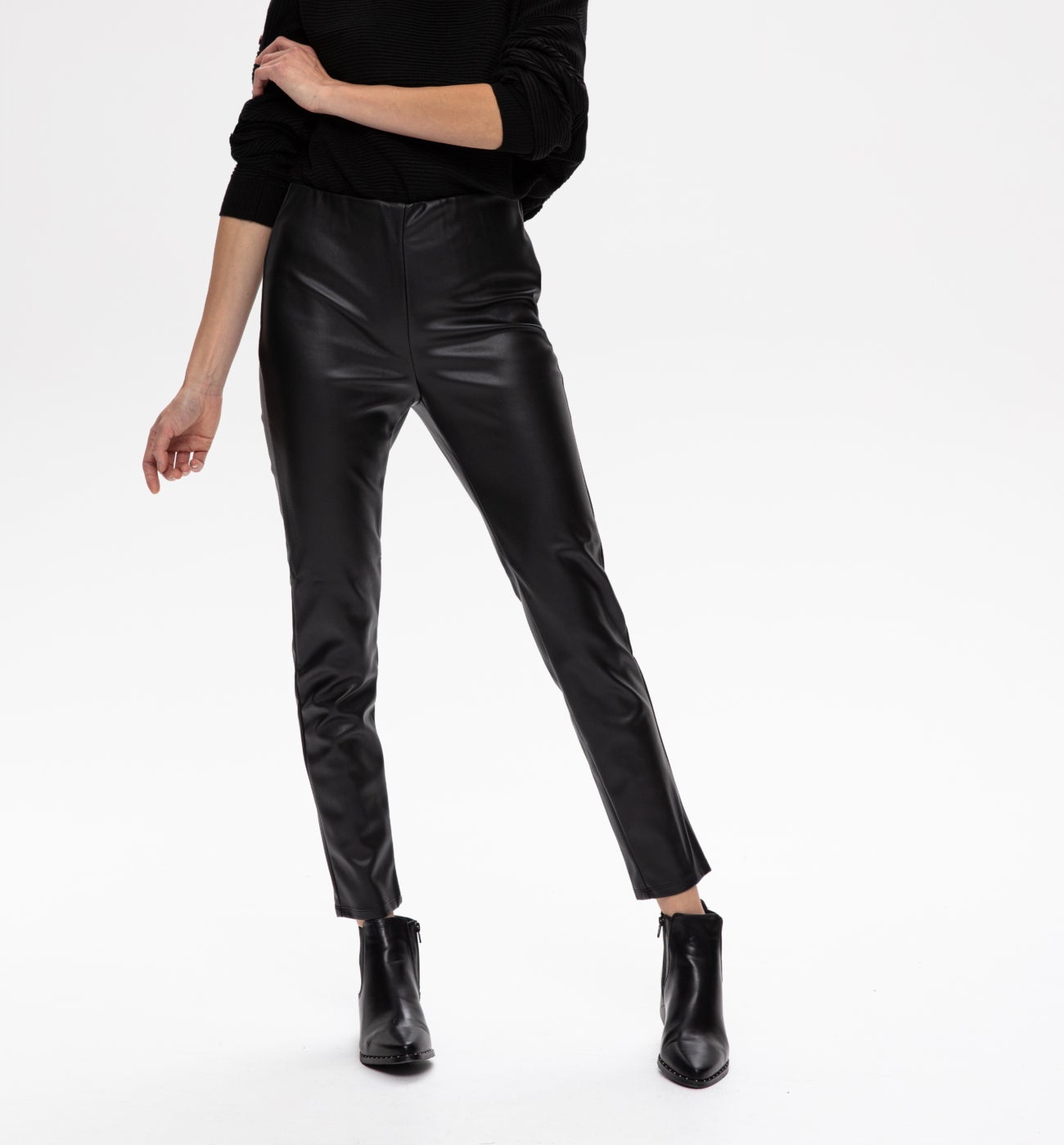 Pantalon effet cuir - Noir