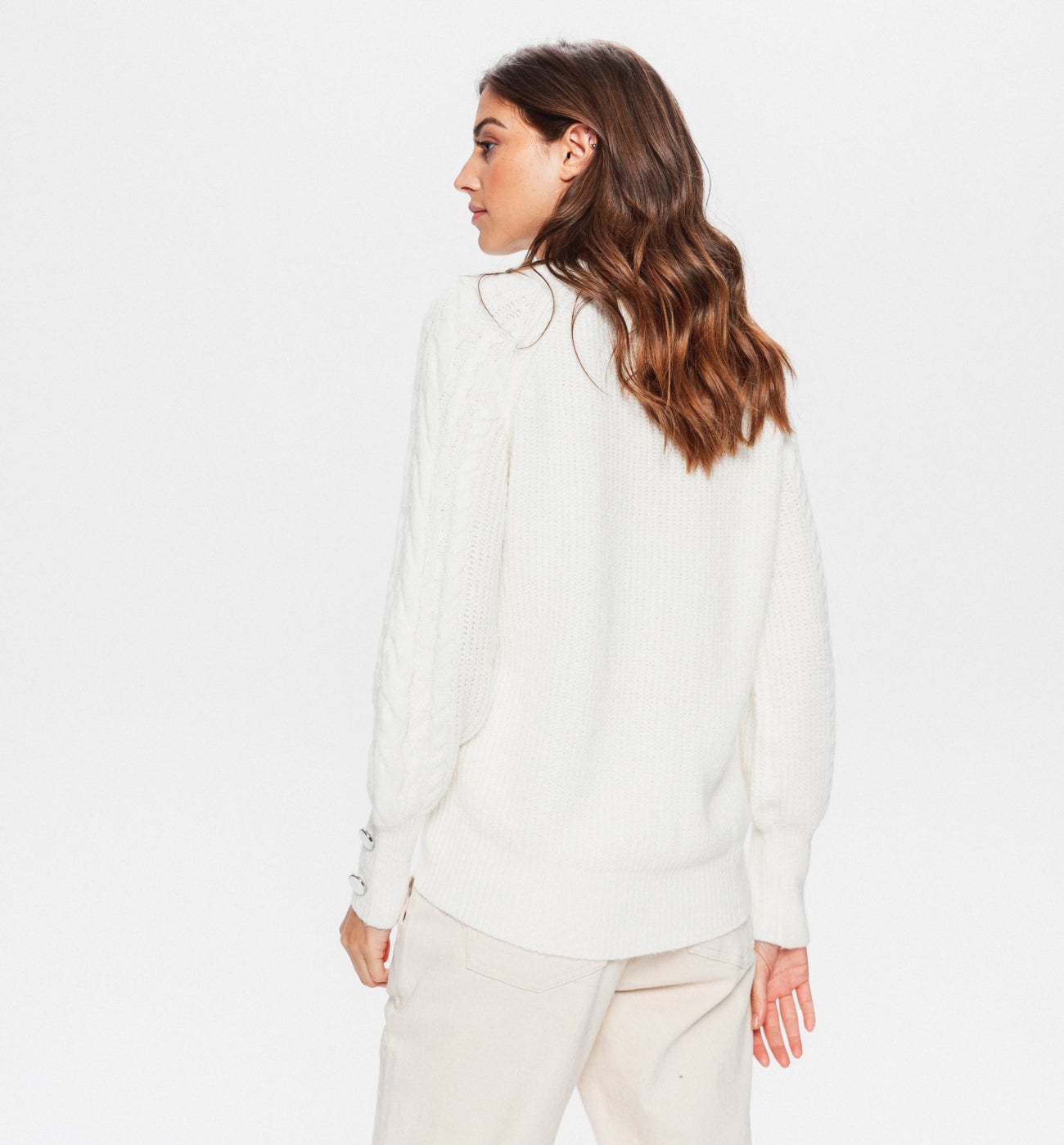 cream ribbed jumper