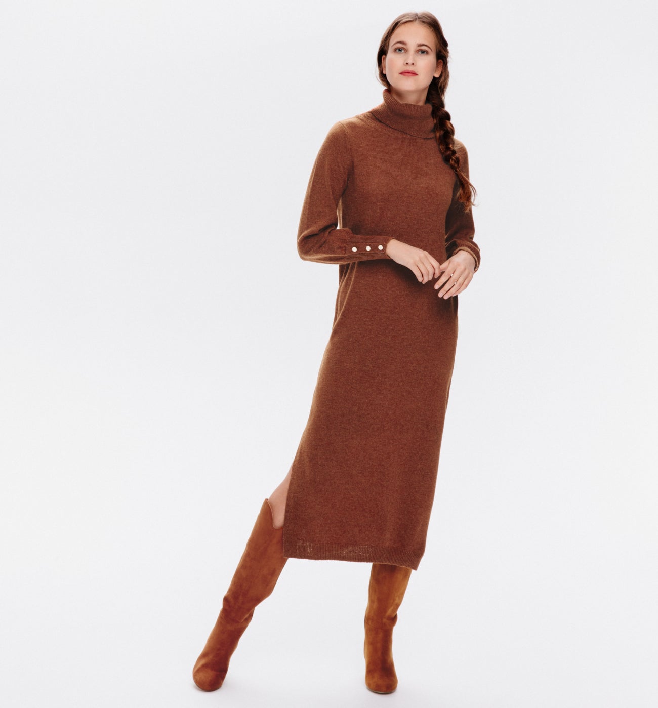 robe pull camel femme