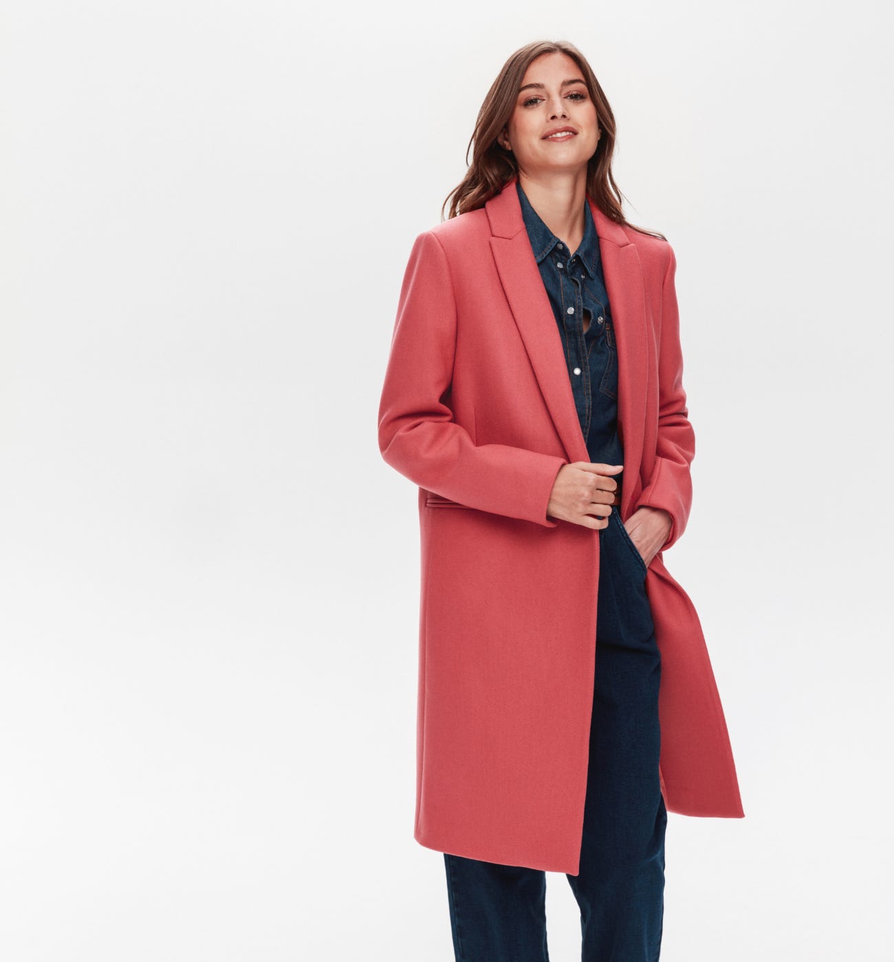 promod manteau gisele rose