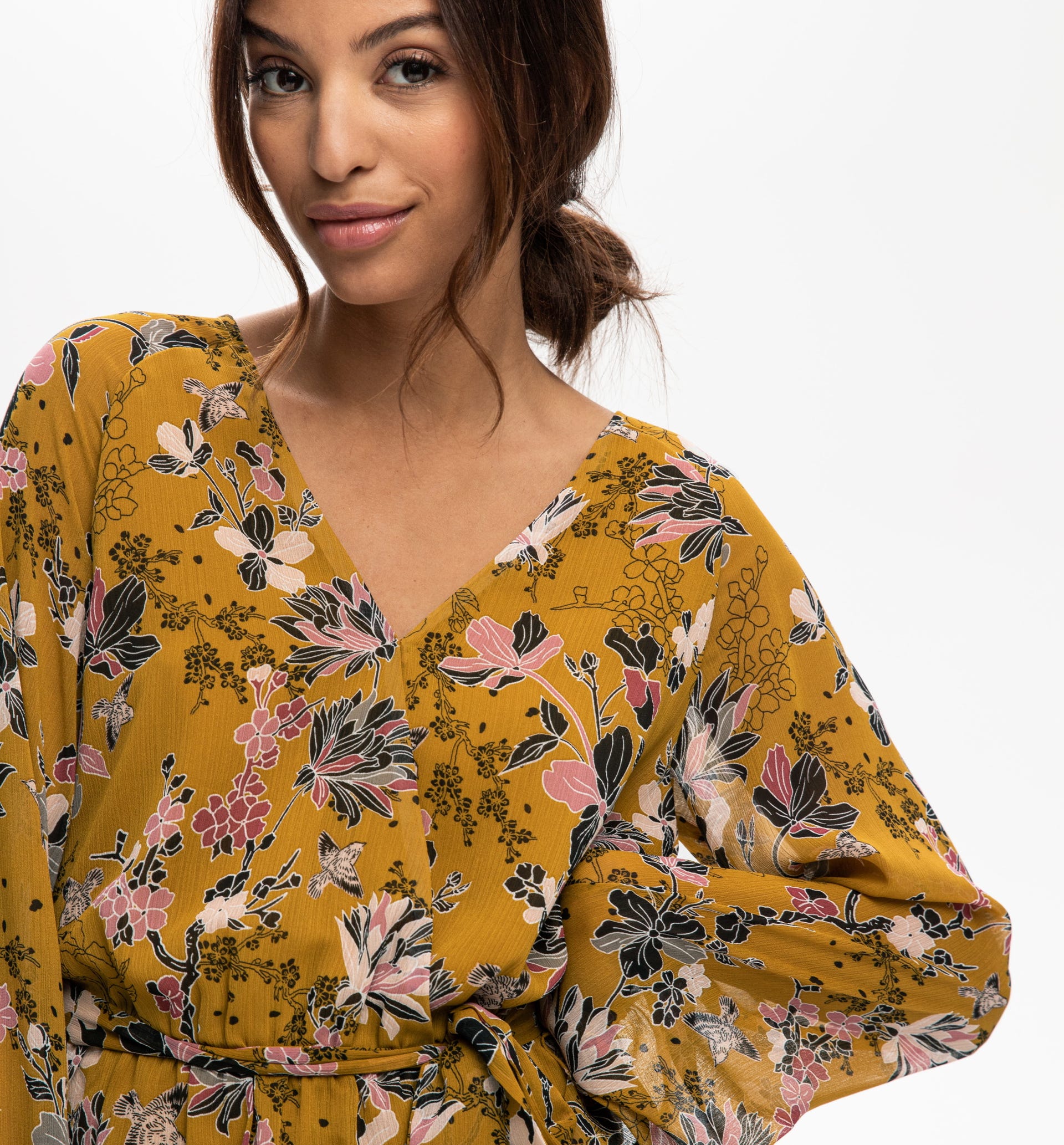 Volantkleid mit Allover-Print