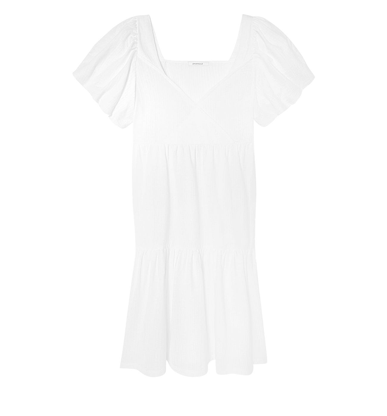 Jersey babydoll dress Ecru