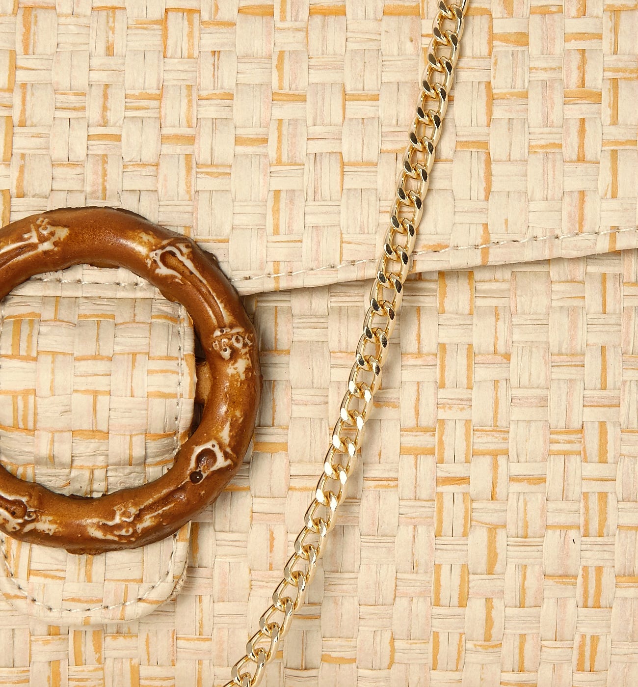 Woven raffia handbag NATUREL