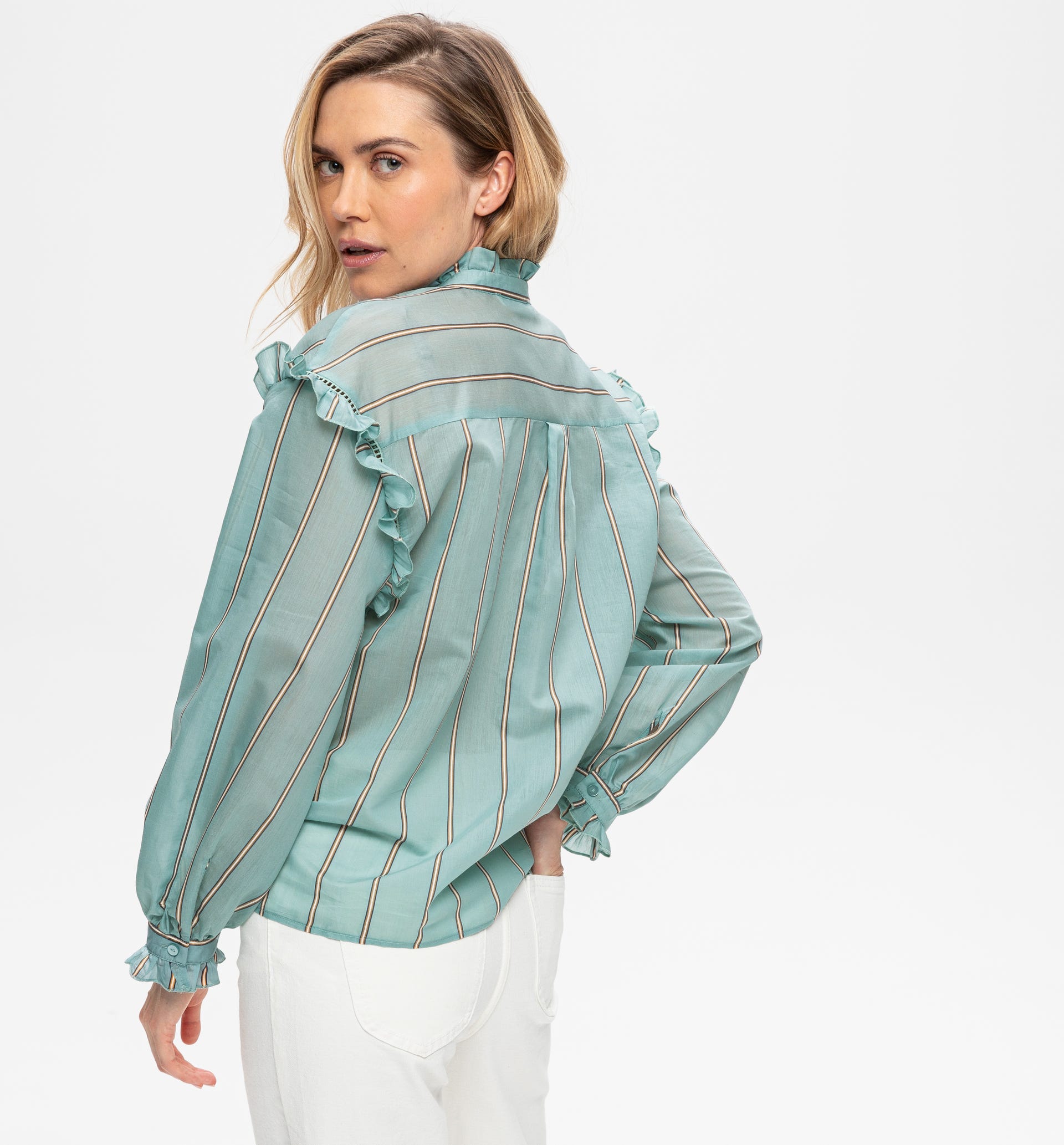 Frilly striped shirt