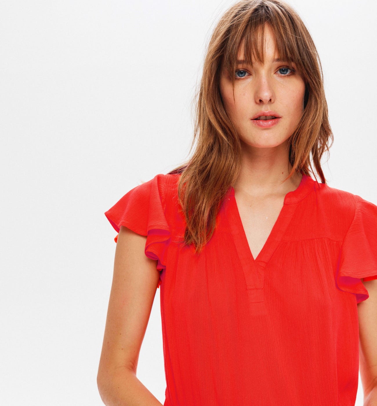 Bluse mit Schmetterlingsärmeln
