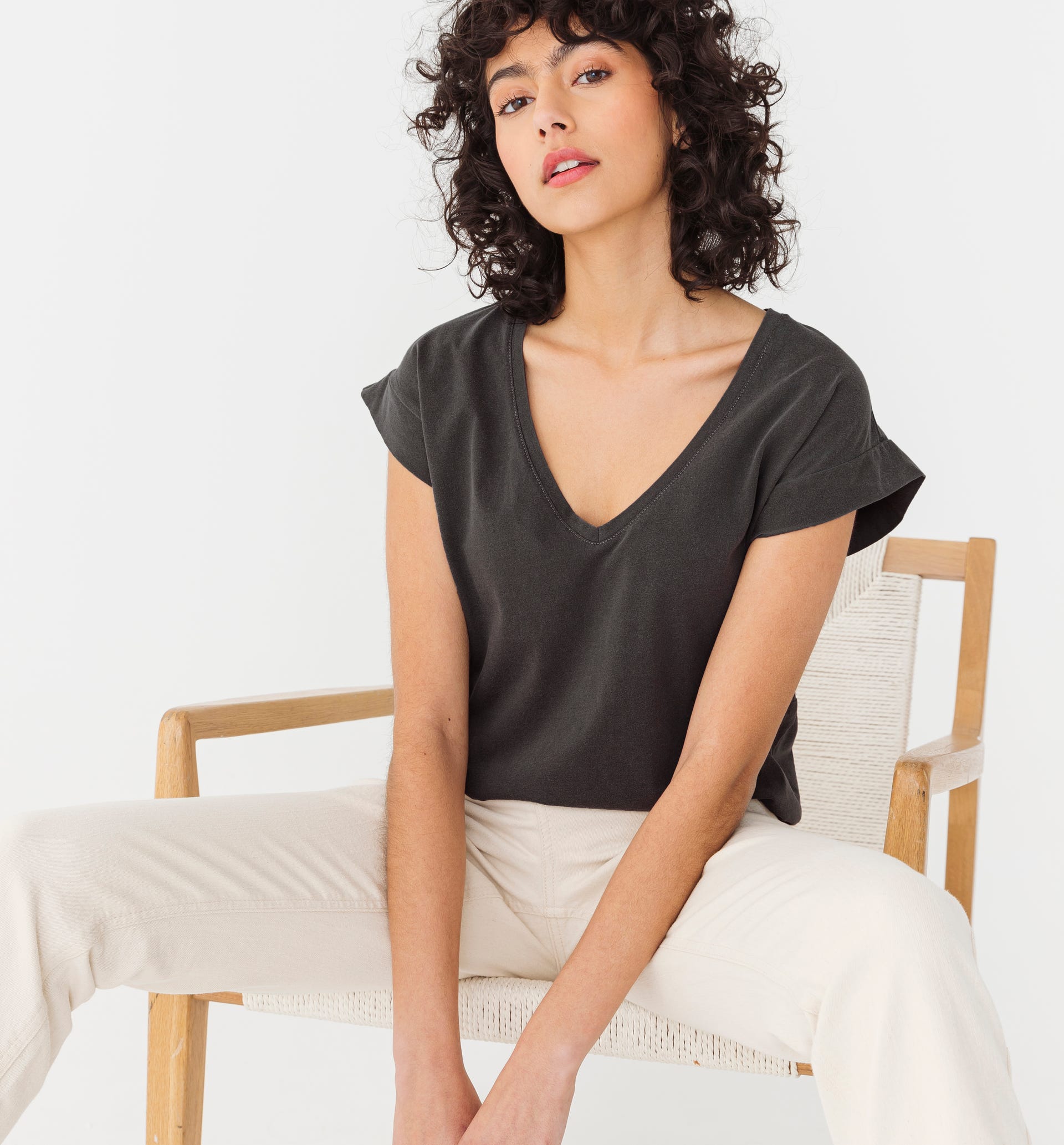 V-neck cotton top
