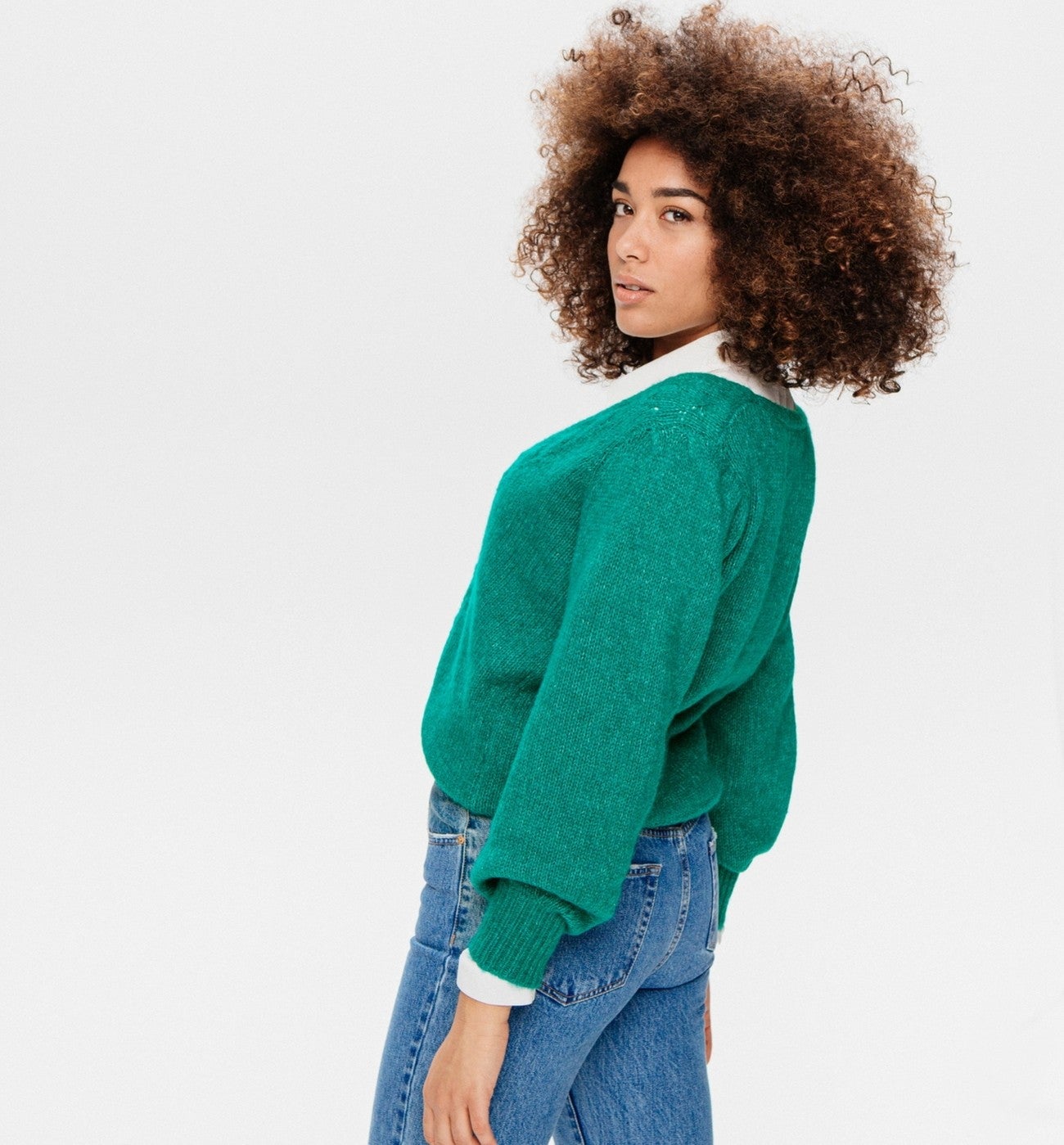 Cable knit cardigan - Emerald green Cable knit cardigan - Emerald green