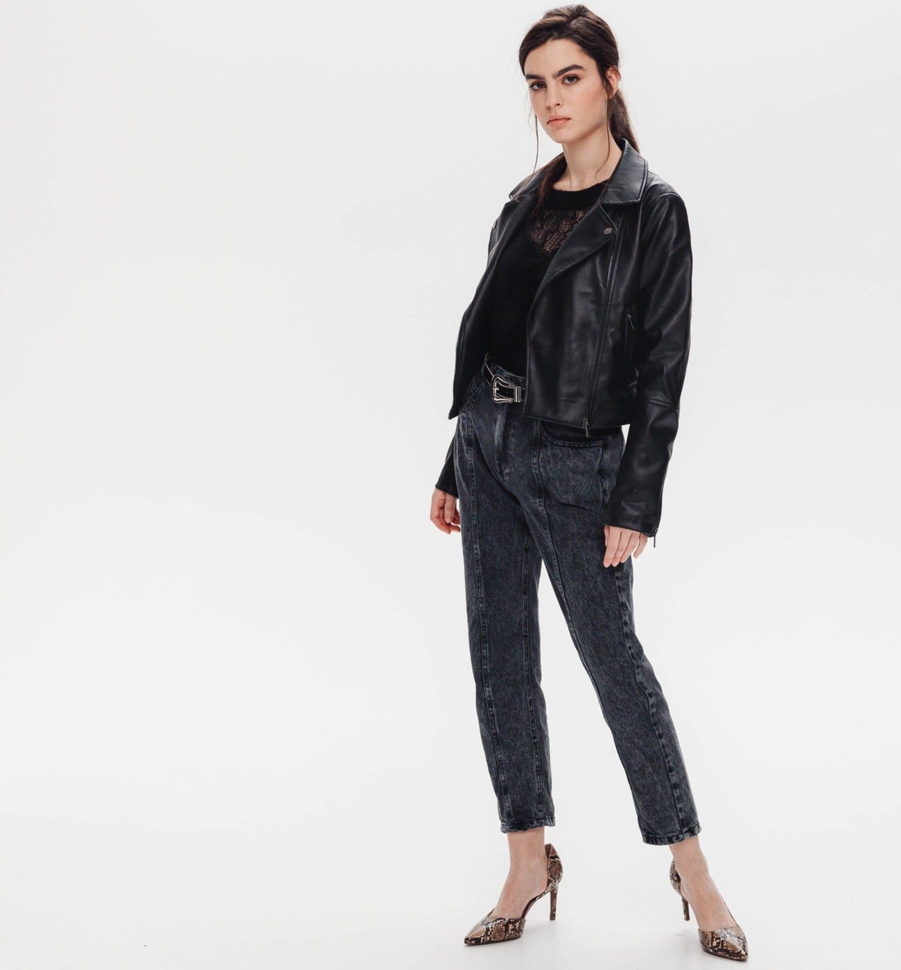 Jacke aus Lederimitat