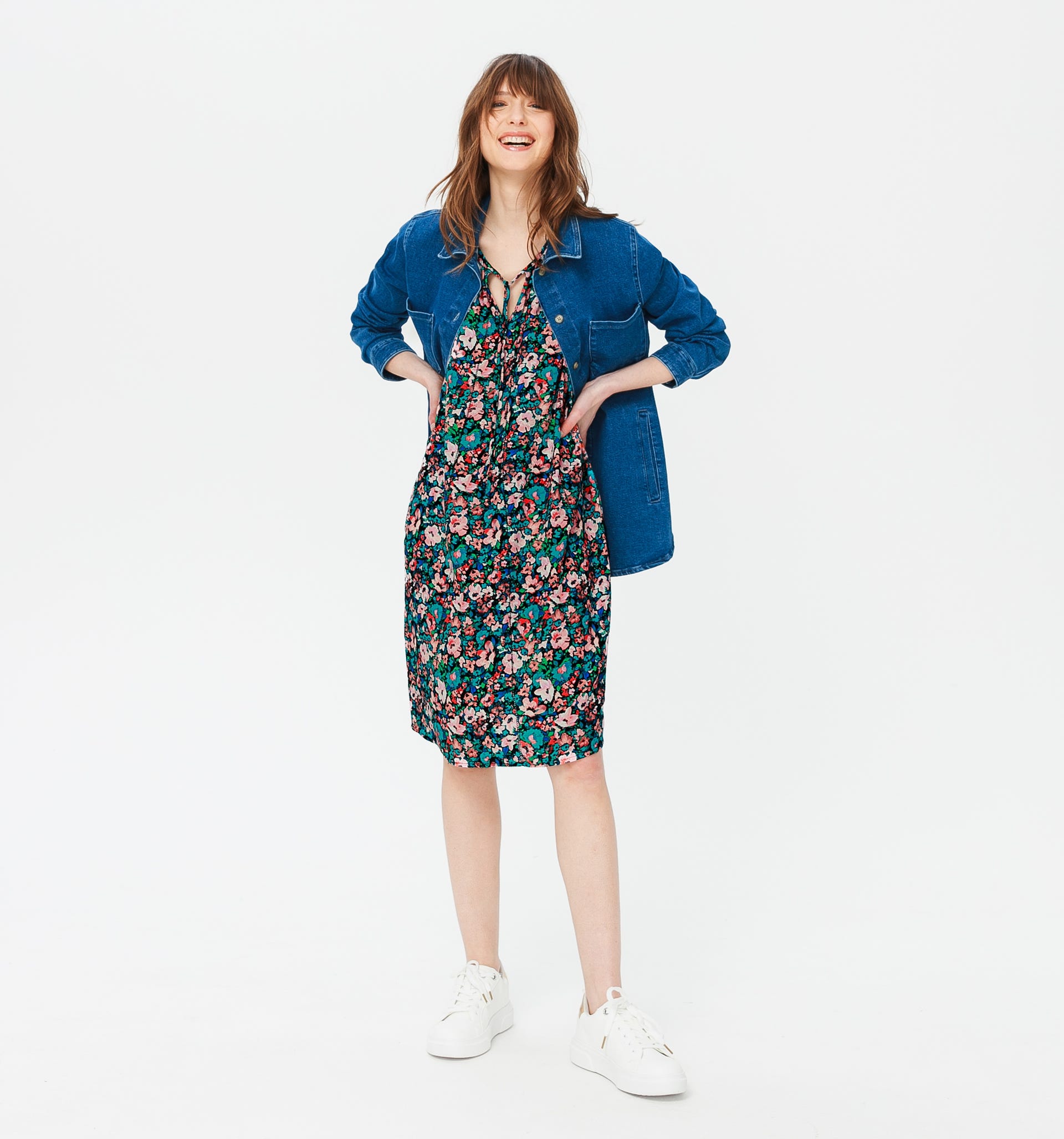 Vestido de viscosa sin mangas