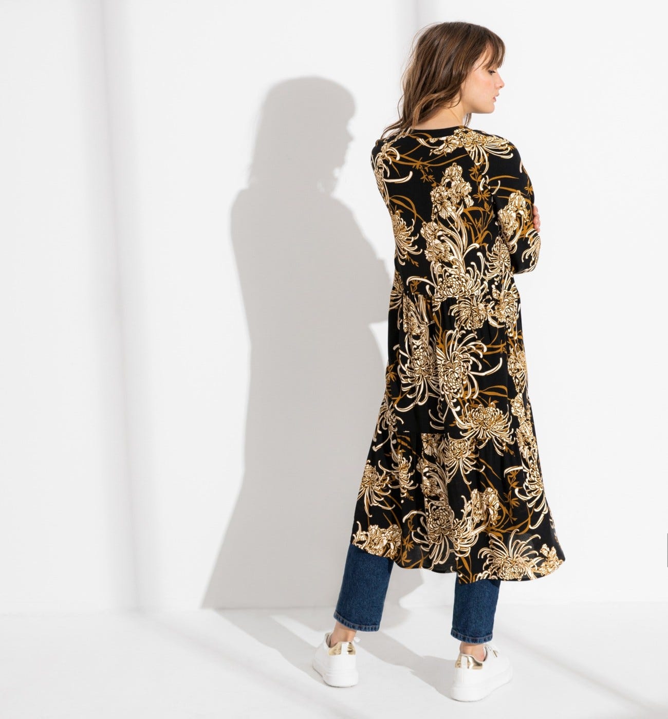 Langes Blusenkleid