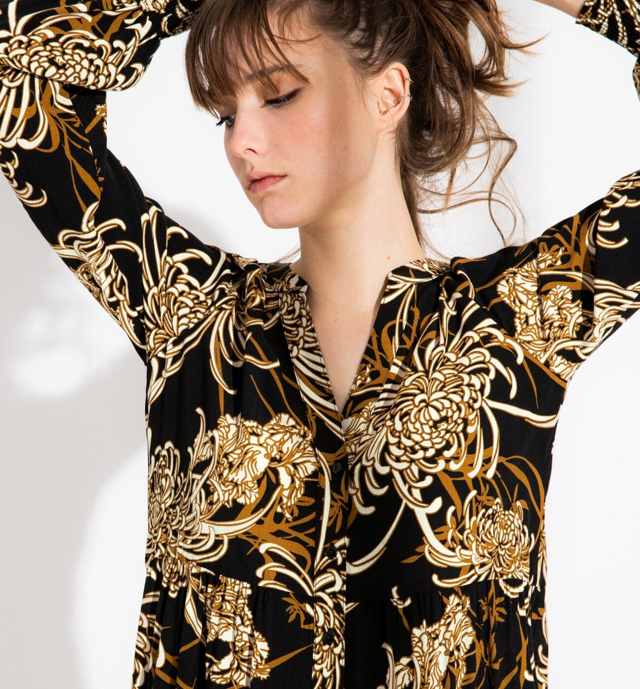 Langes Blusenkleid