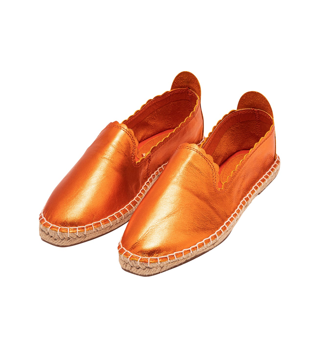 Leather espadrilles Brick red