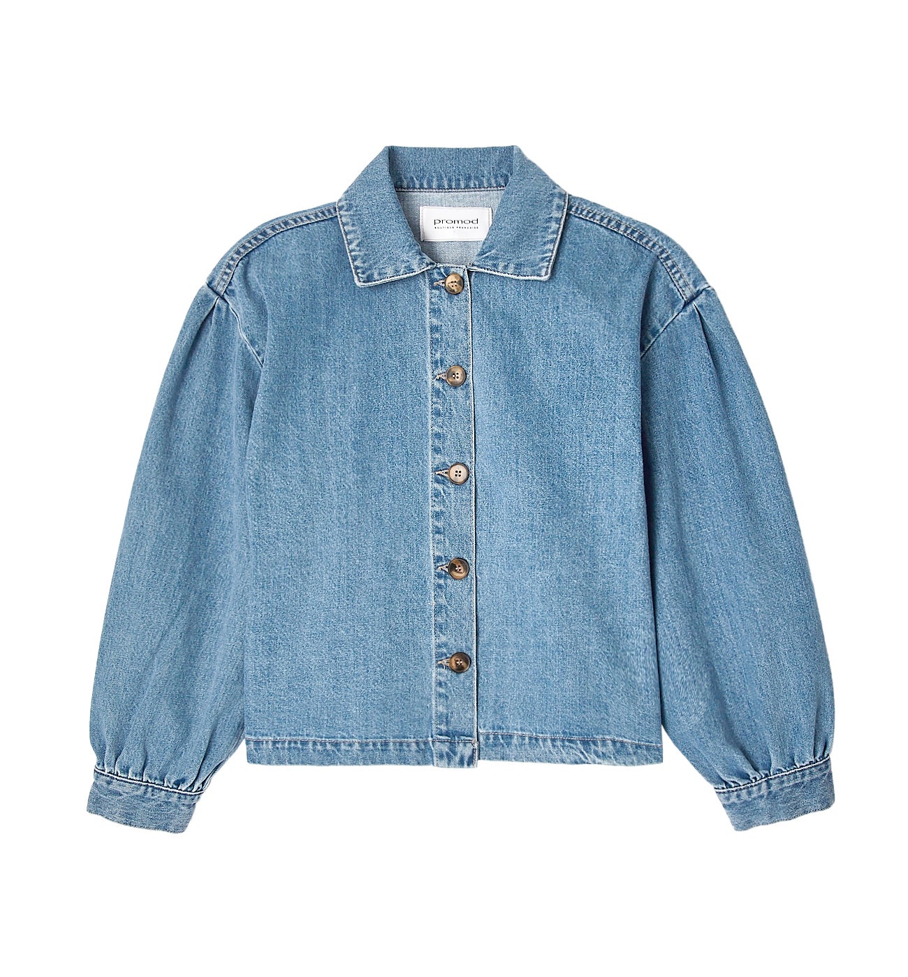 collared shirt with denim jacket