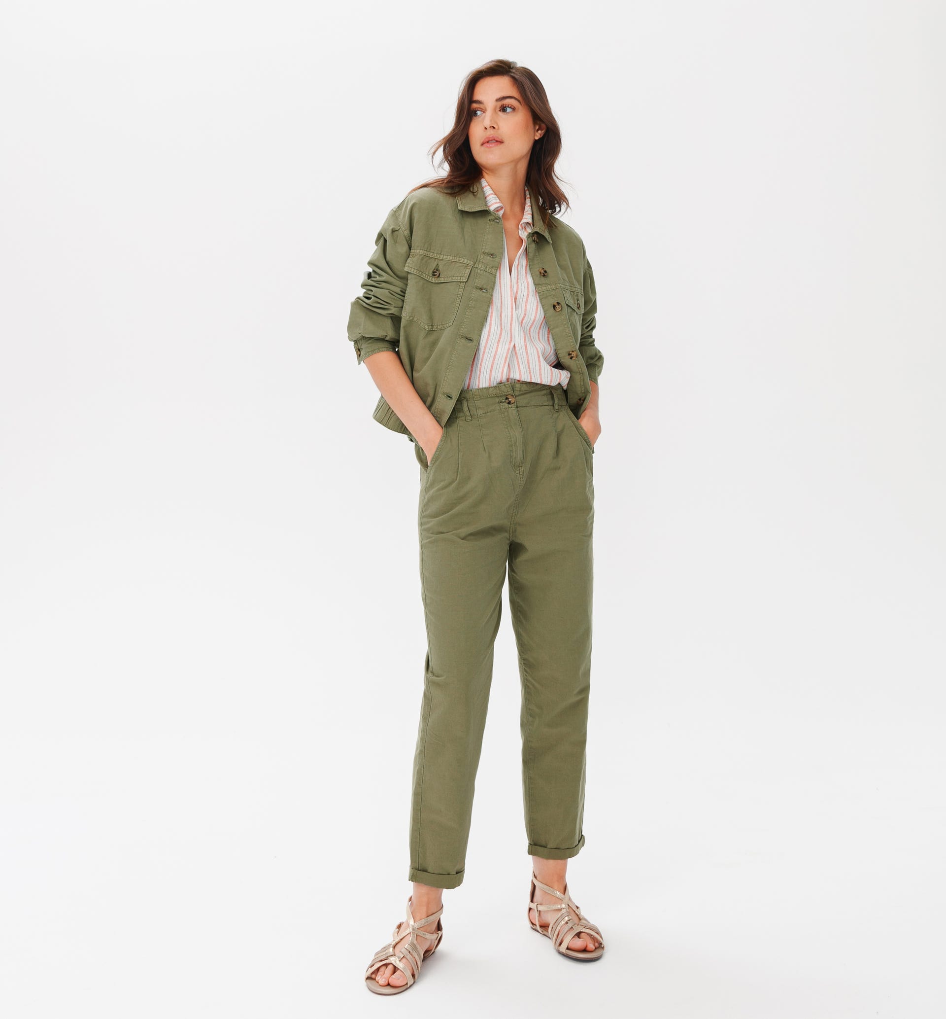Bluse aus Baumwolle und Leinen