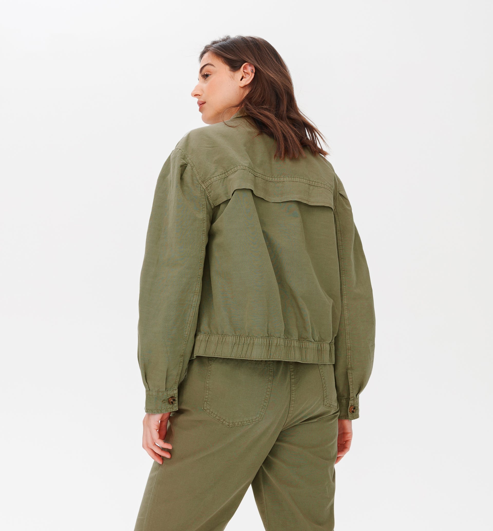 Bluse aus Baumwolle und Leinen