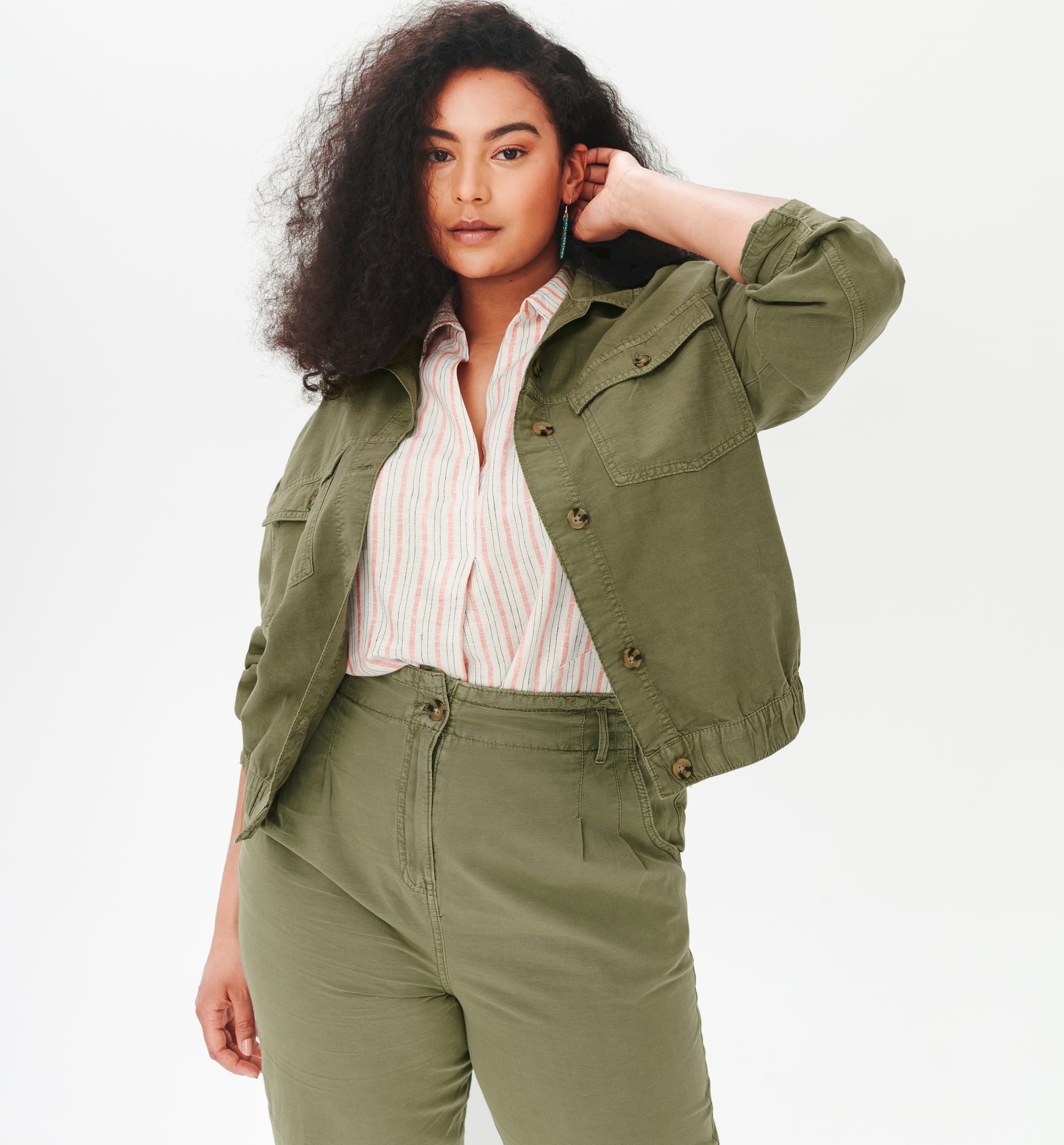 Bluse aus Baumwolle und Leinen