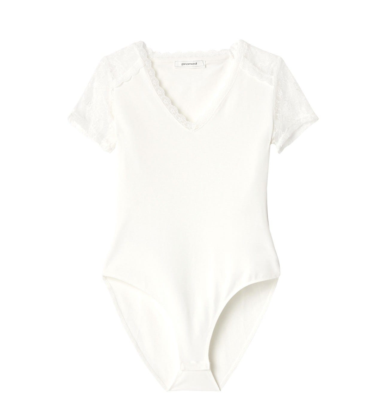 Jersey body with lace trim