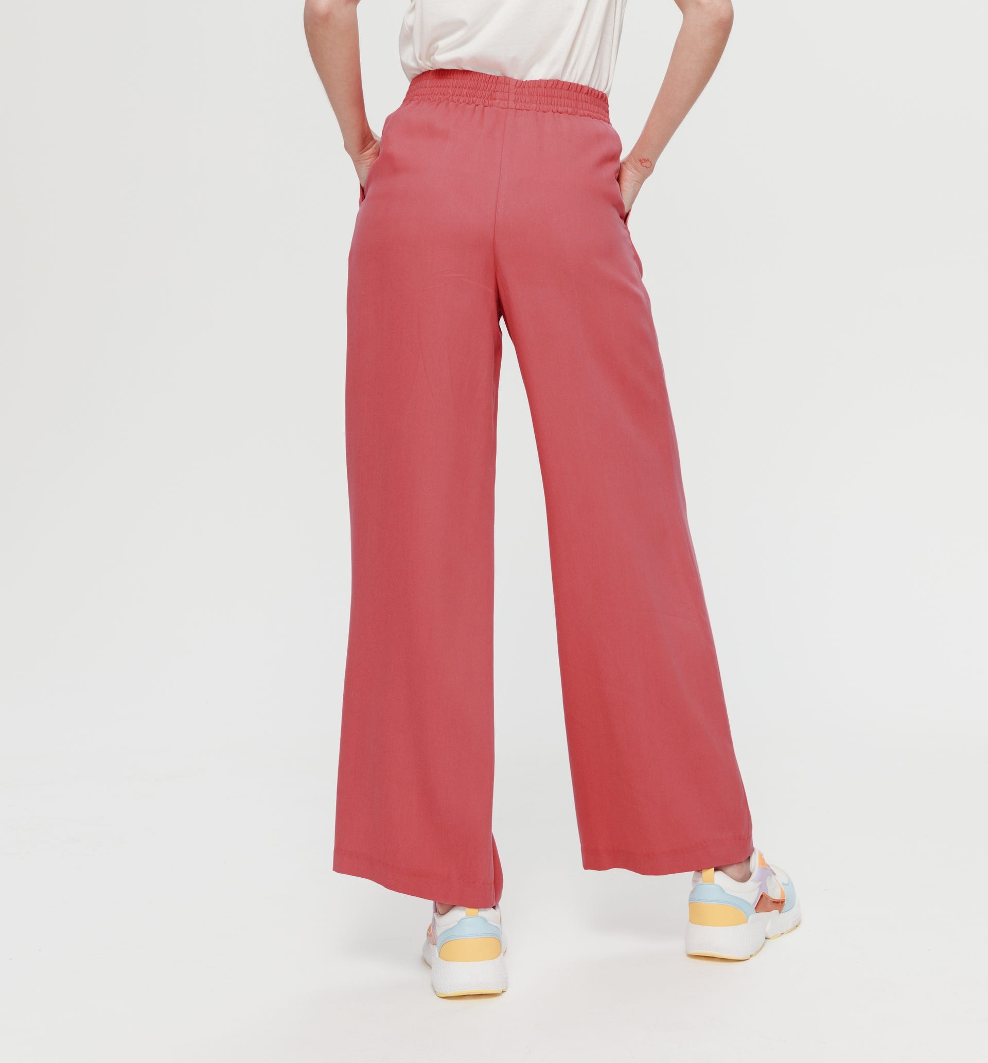 Wideleg lyocell trousers