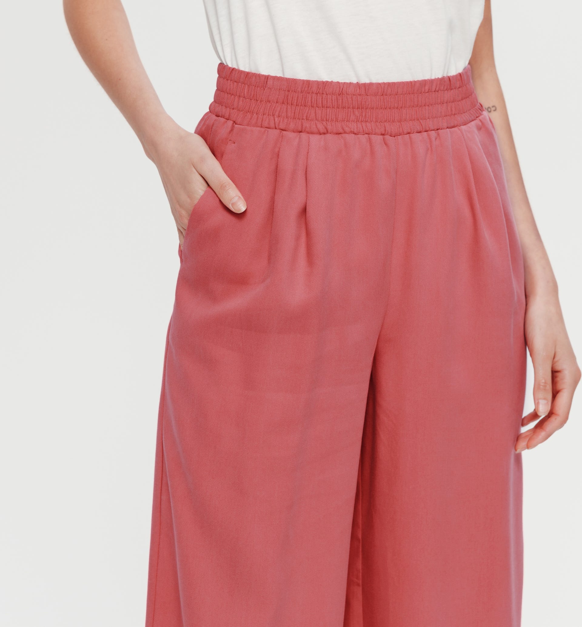 Wideleg lyocell trousers