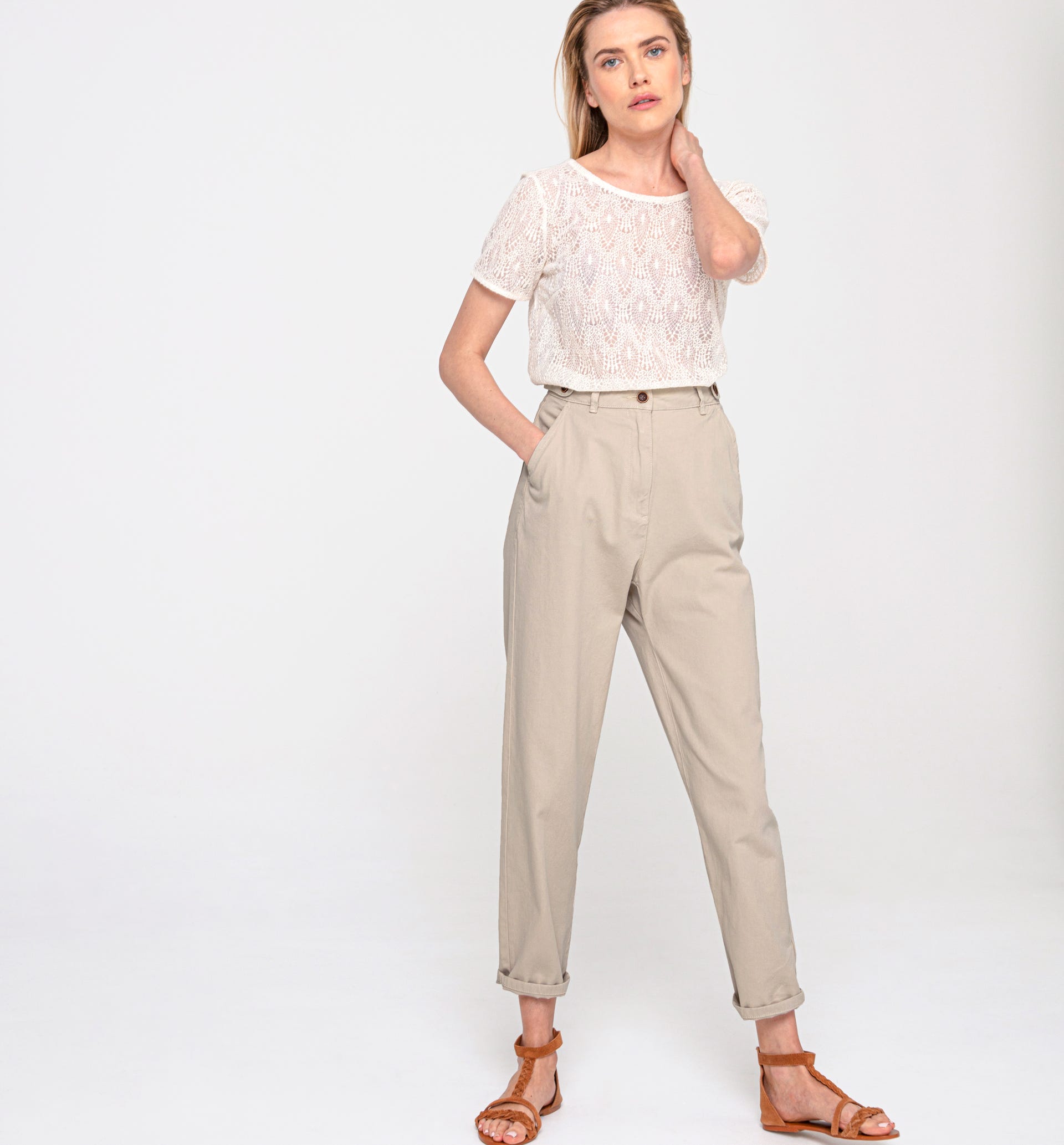 Pantalón de gabardina algodón