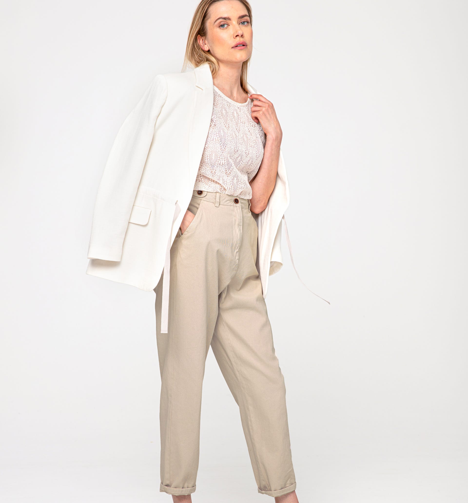 Pantalón de gabardina algodón