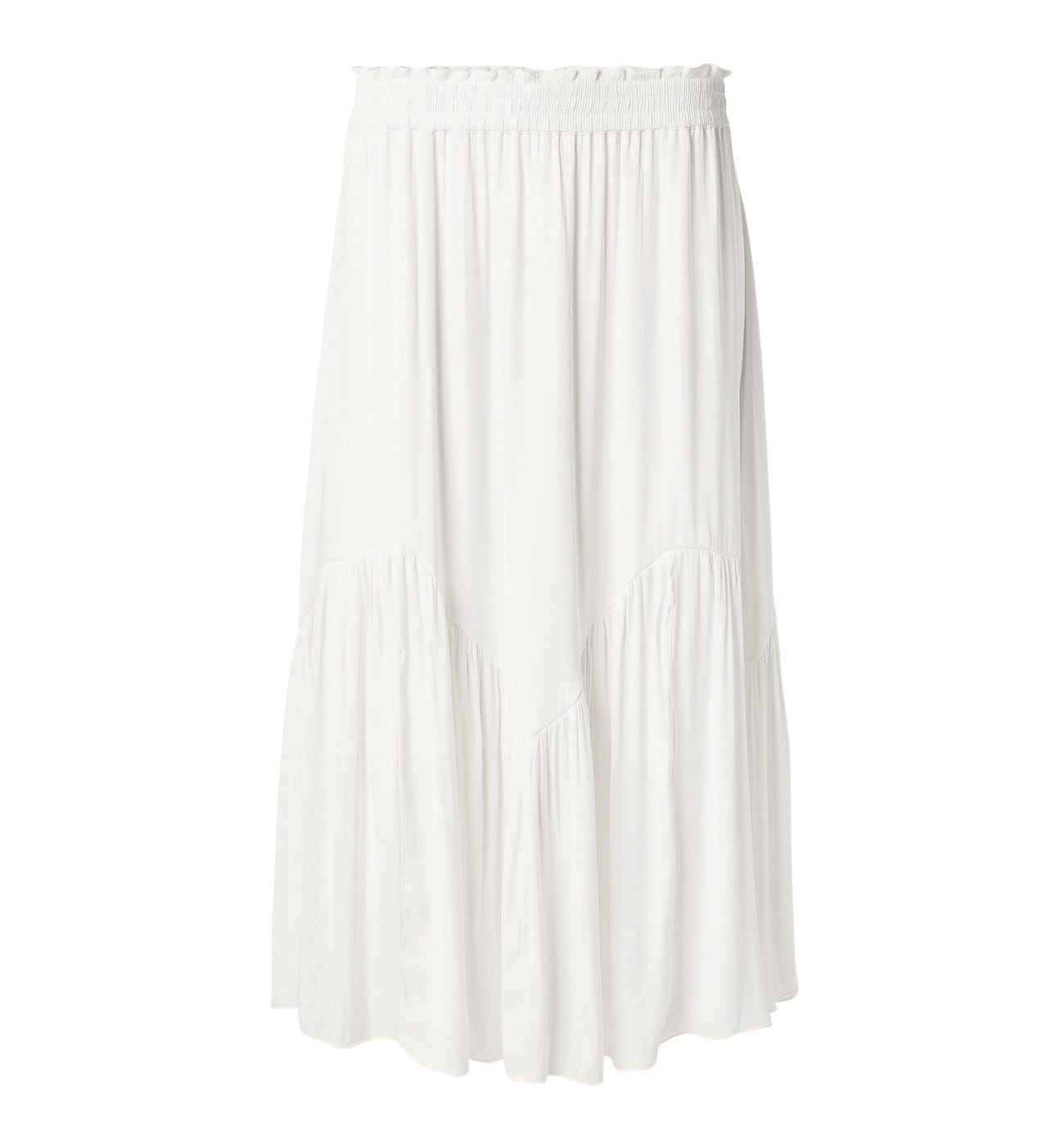 Long flared sheen skirt Beige