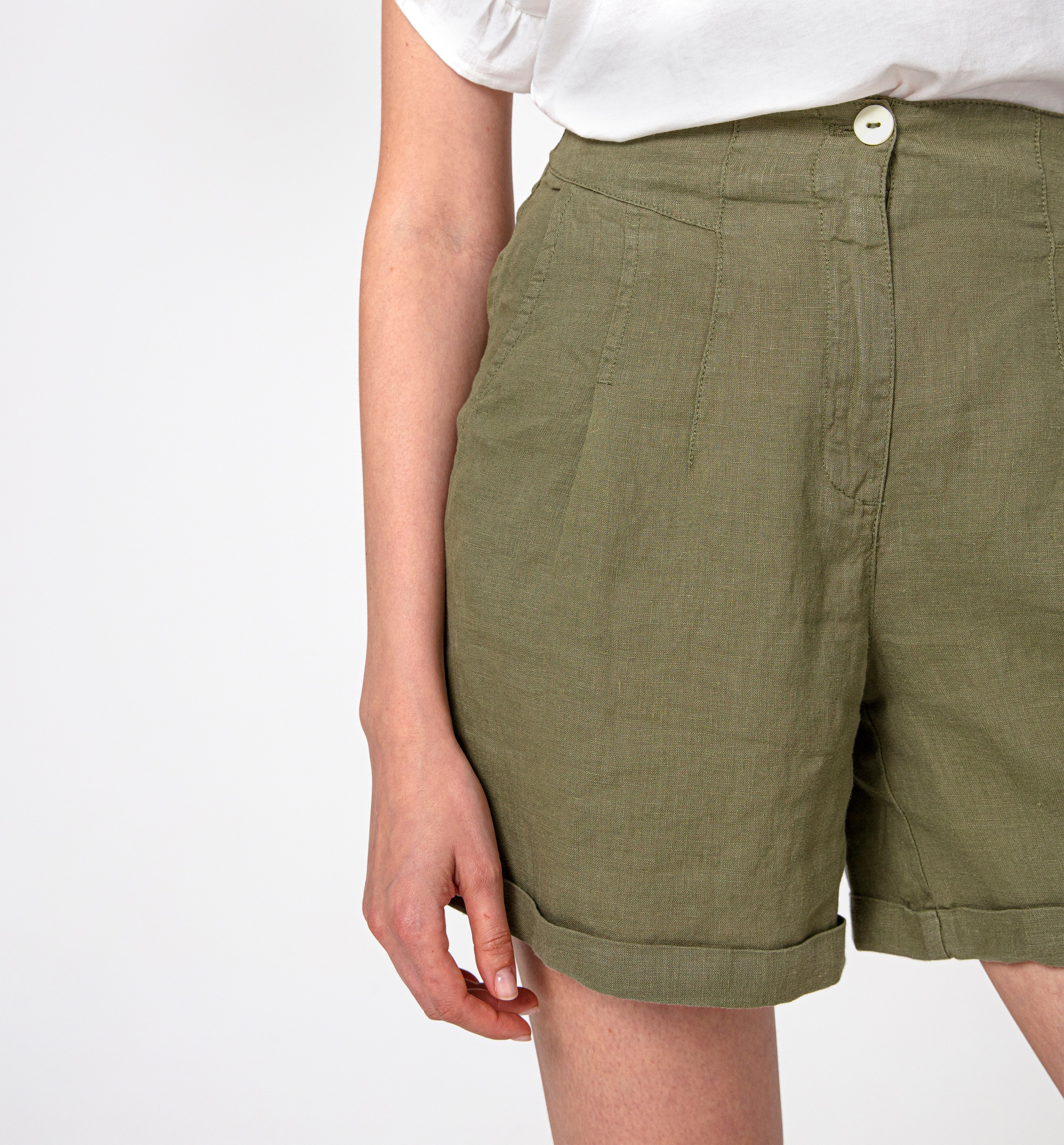 Linen shorts - Khaki