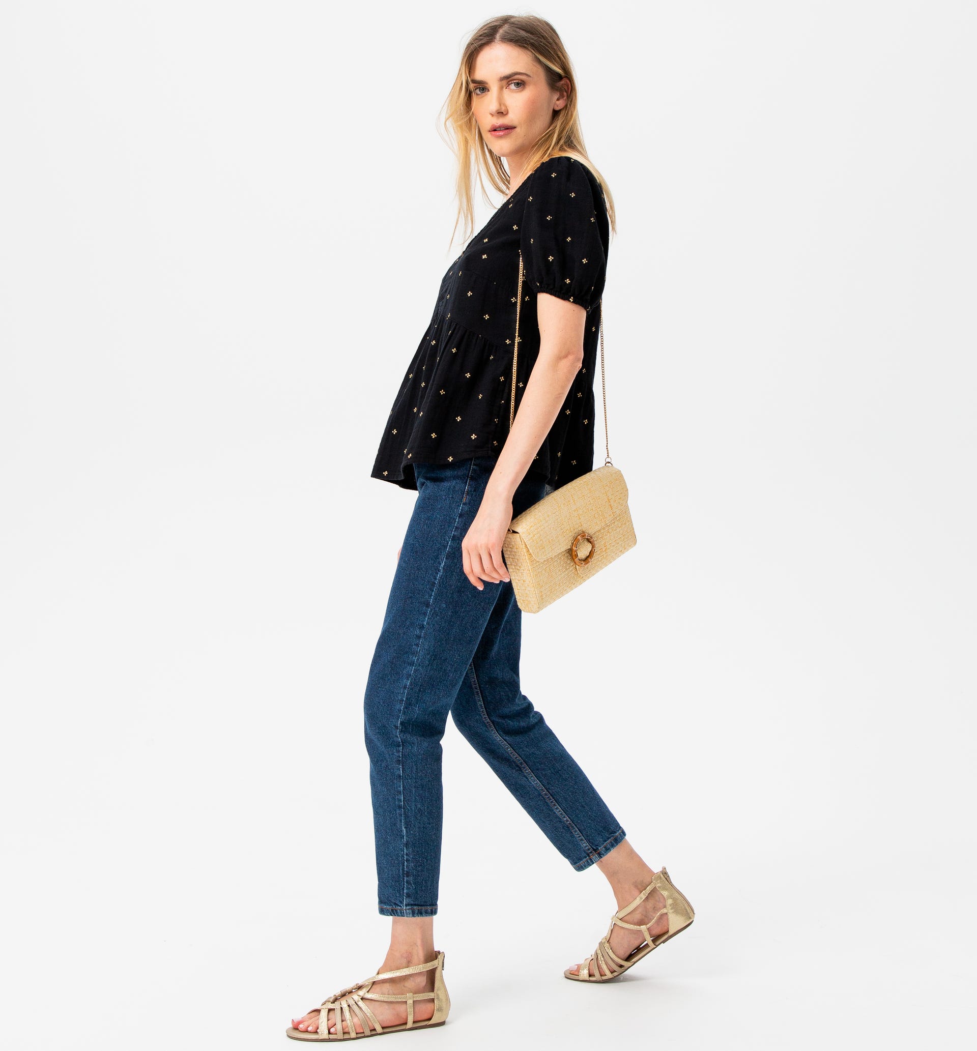 Blusa in garza di cotone