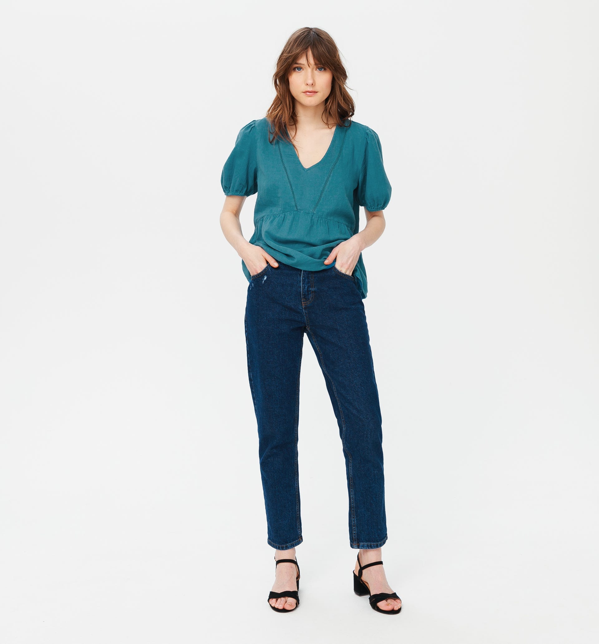 Blusa in garza di cotone