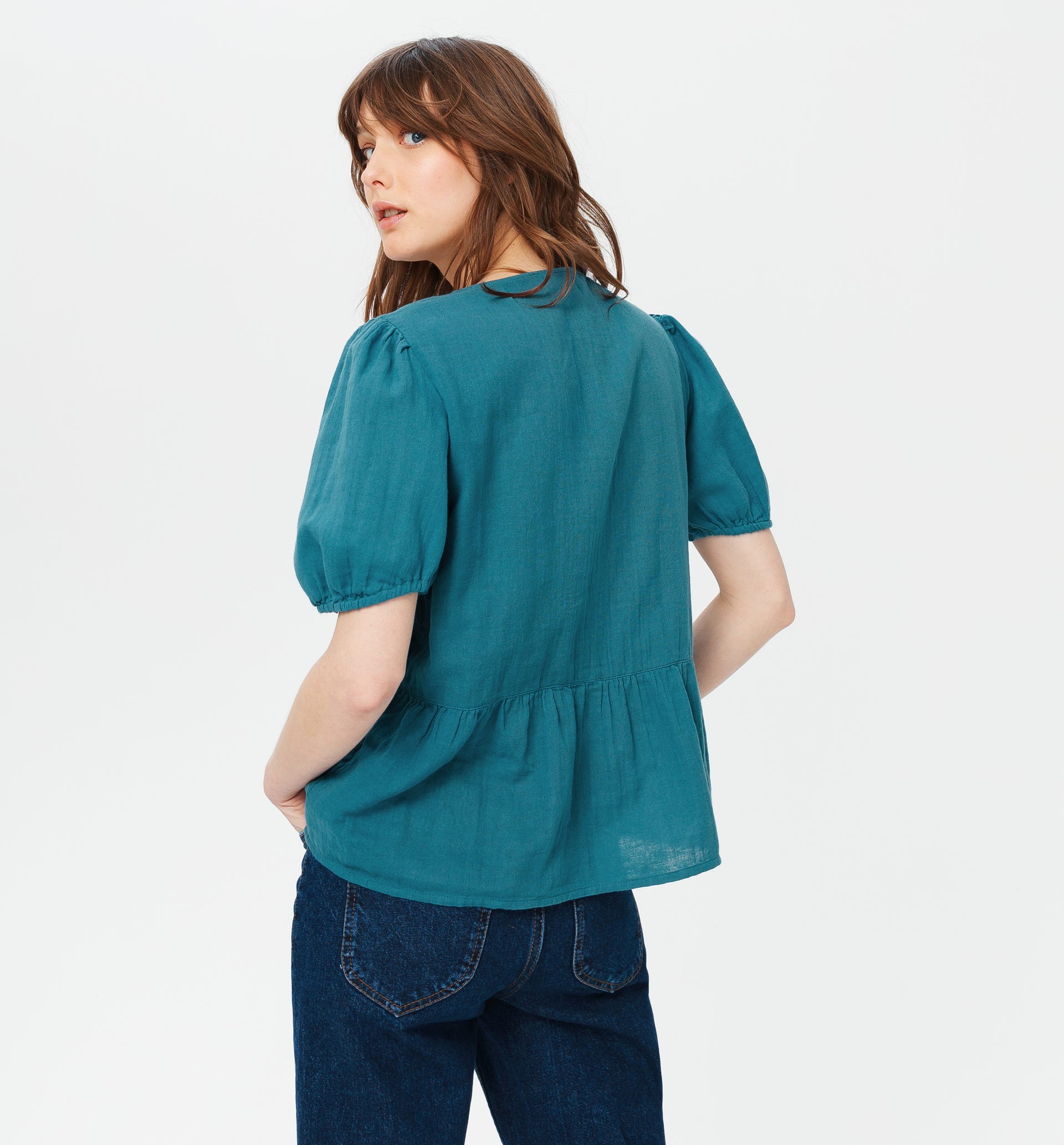 Blusa in garza di cotone