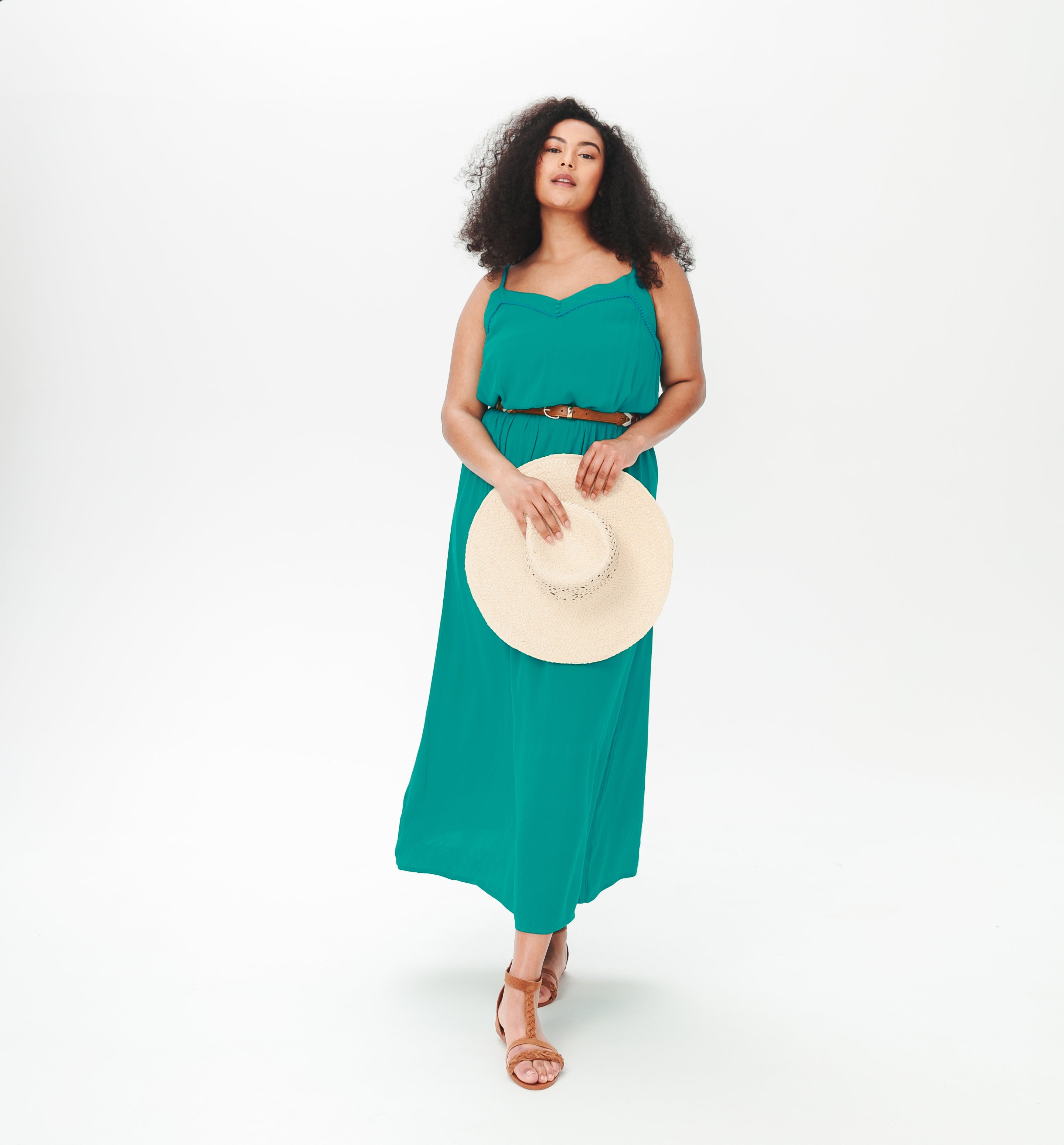 green strappy dress