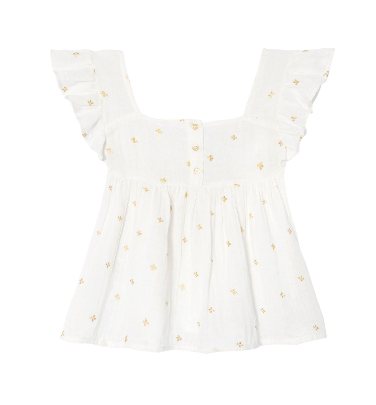 Girl's gauze cotton top Ecru