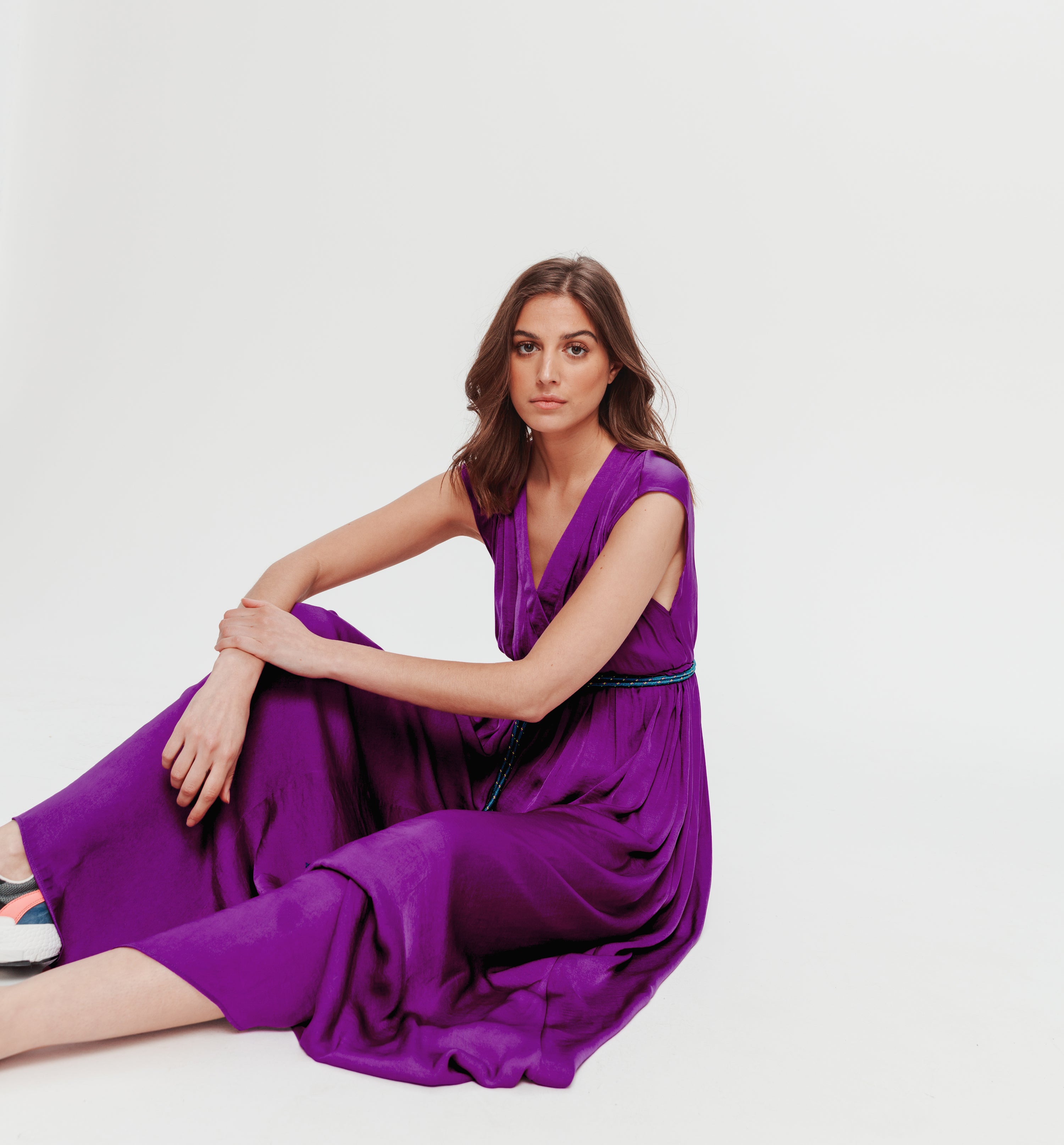 Vestito lungo effetto seta - VIOLET