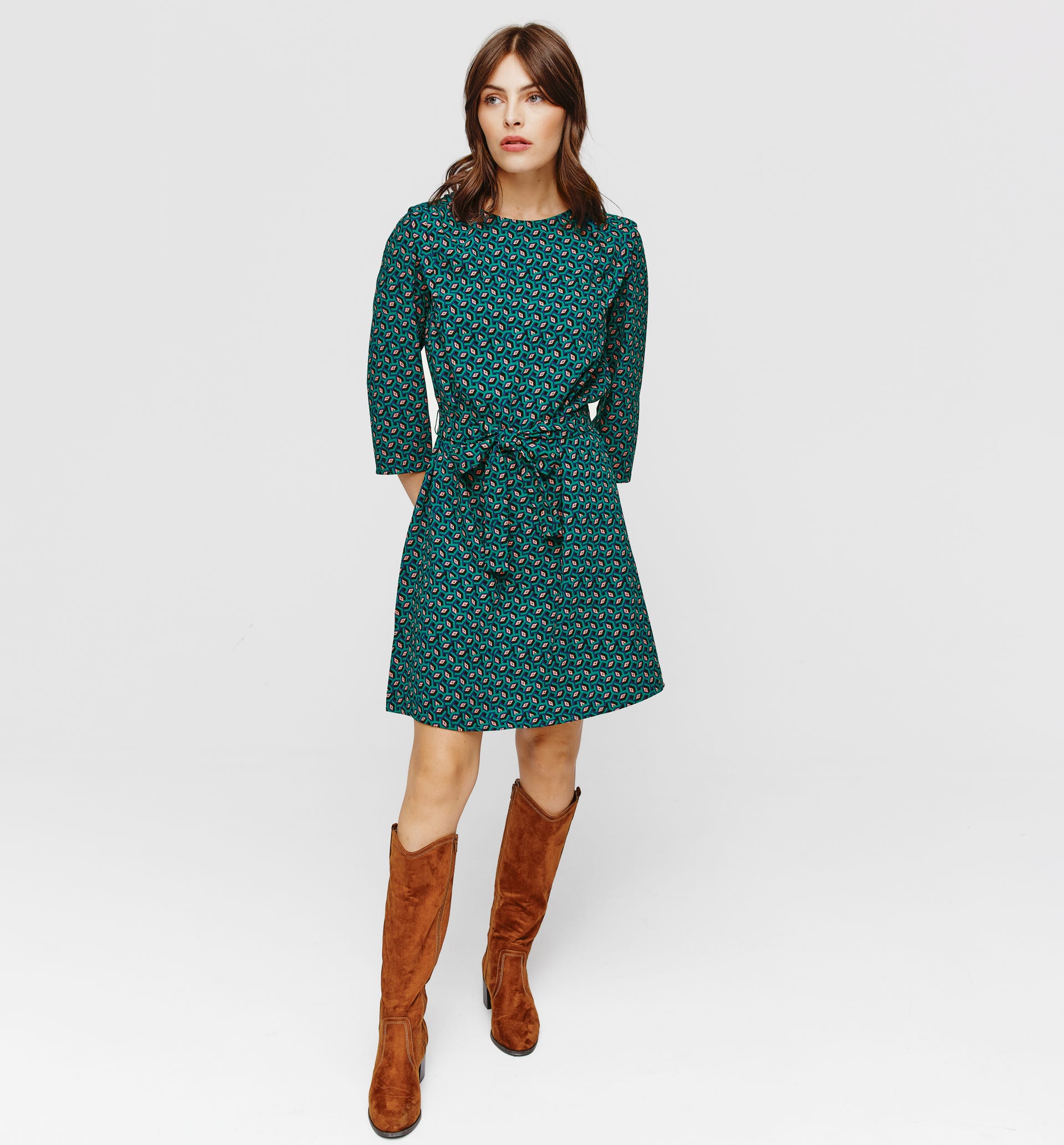 Minikleid mit Bindegürtel