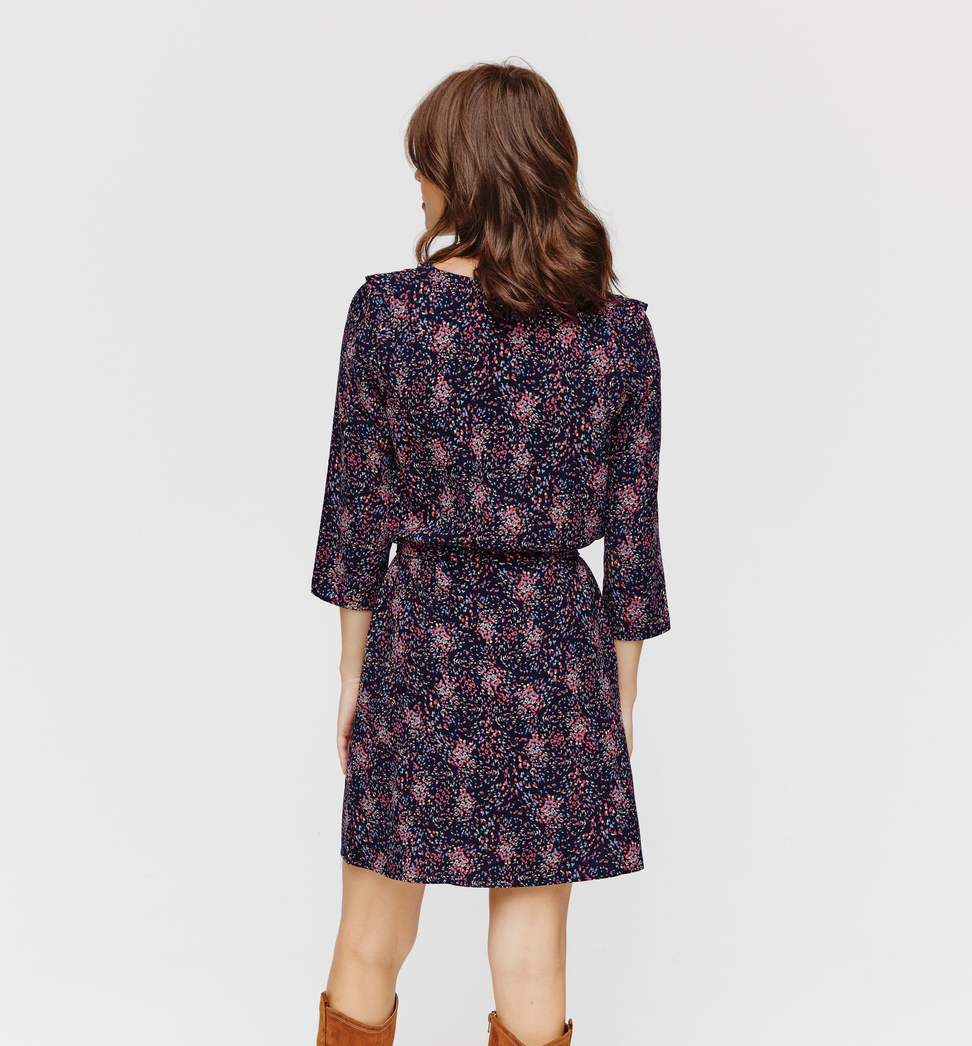 Robe courte ceinturée Femme
