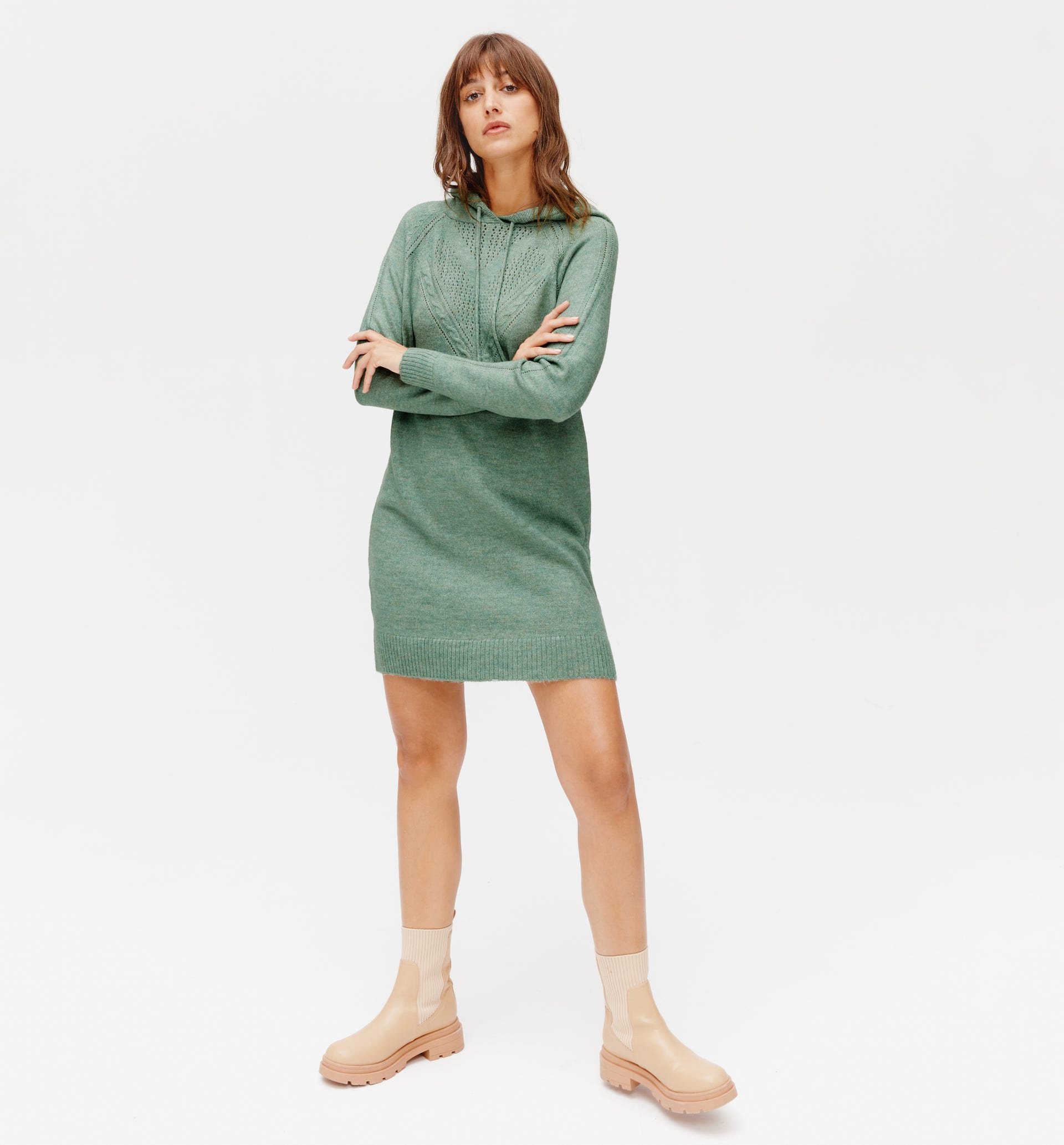 Pulloverkleid mit Kapuze