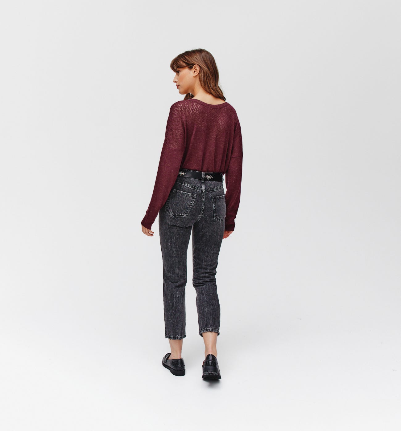 Pullover in Metallic-Optik