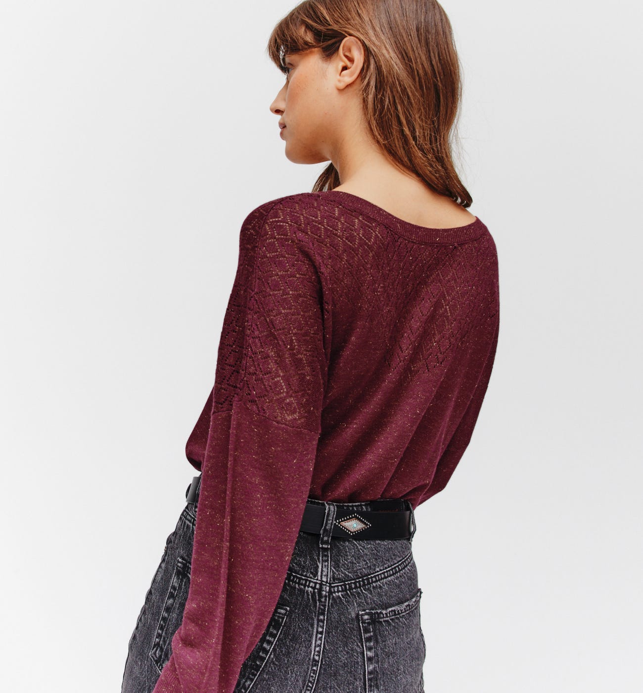 Pullover in Metallic-Optik