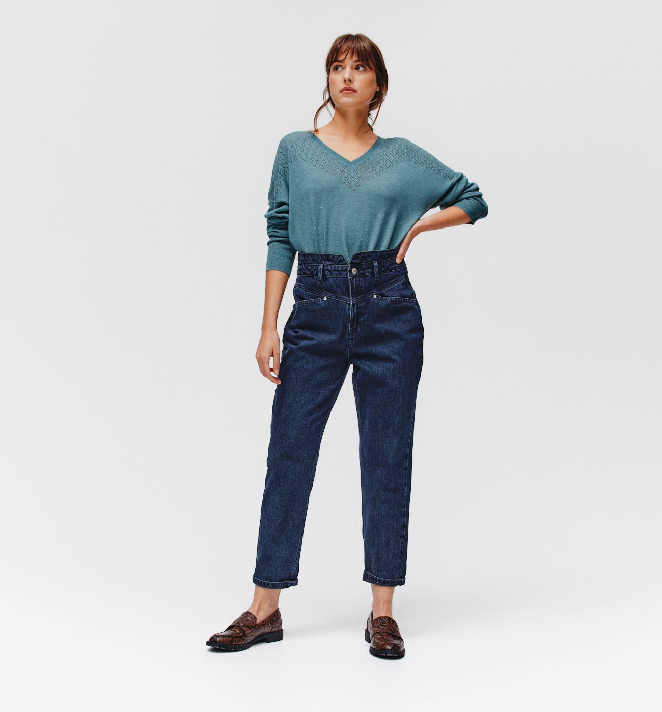 Pullover in Metallic-Optik