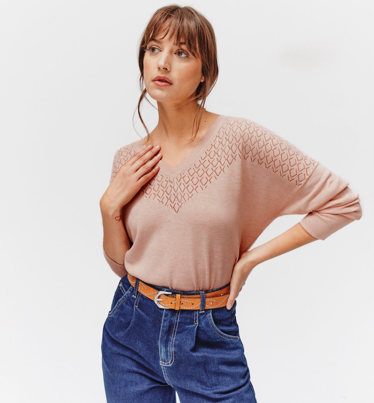 Pullover in Metallic-Optik