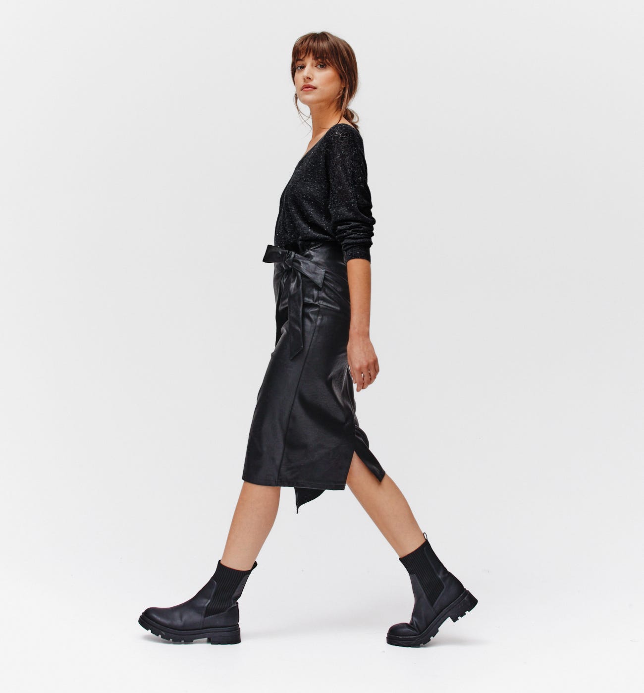 Pullover in Metallic-Optik