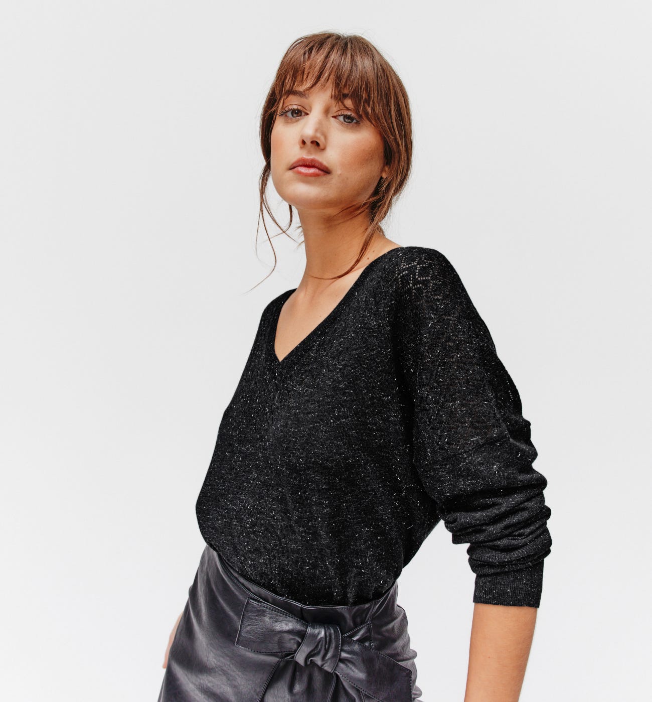 Pullover in Metallic-Optik