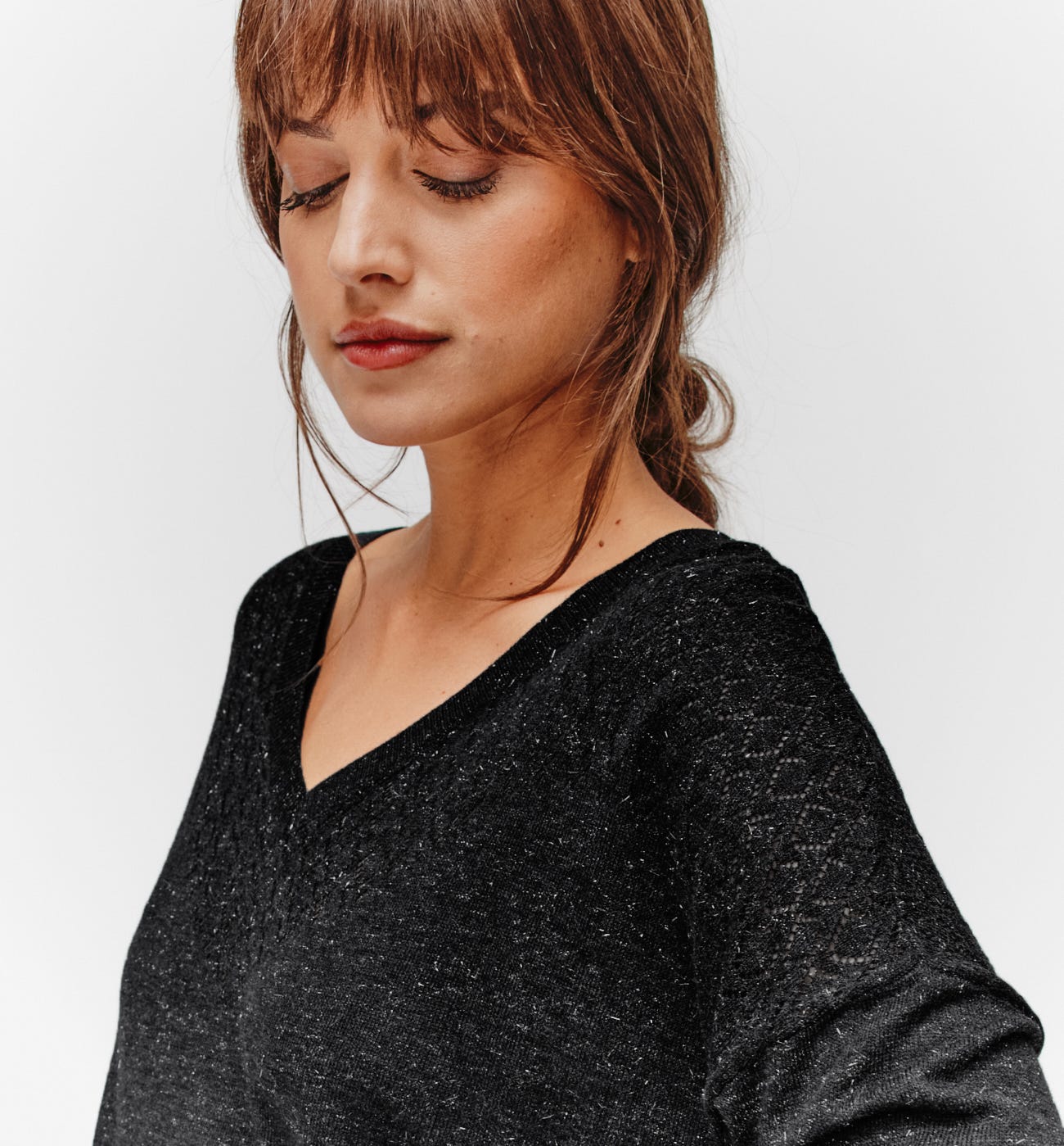 Pullover in Metallic-Optik