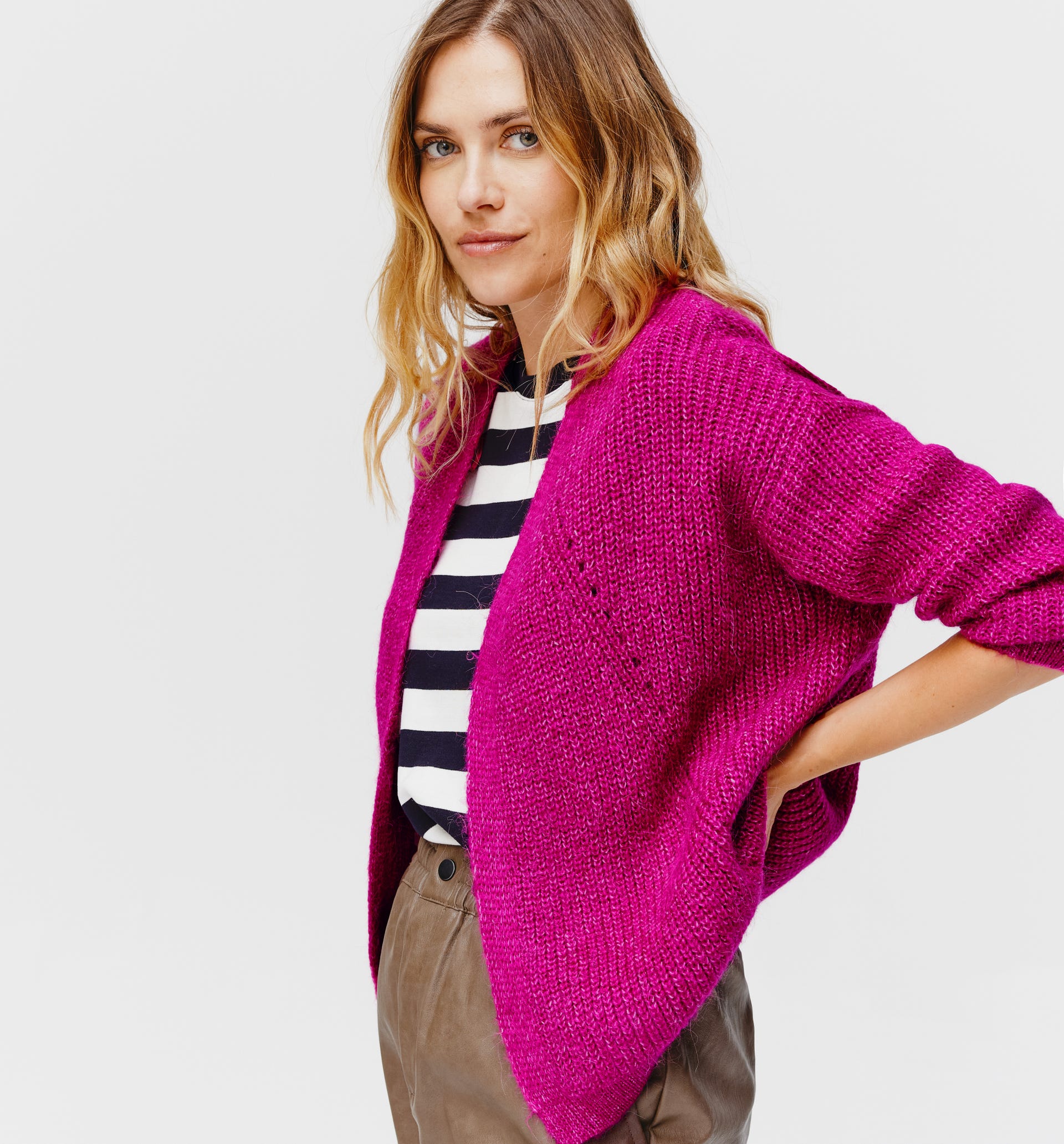 Cardigan aus Rippenstrick
