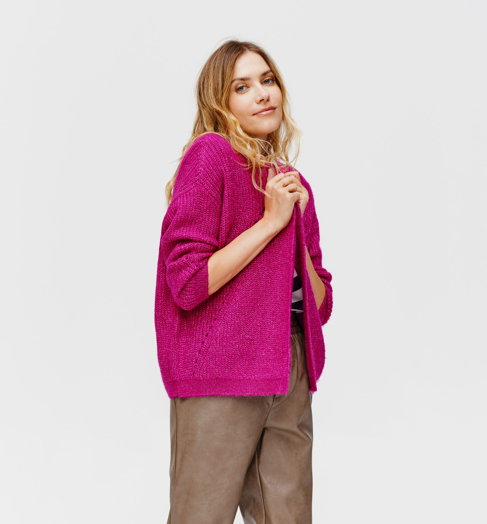 Cardigan aus Rippenstrick